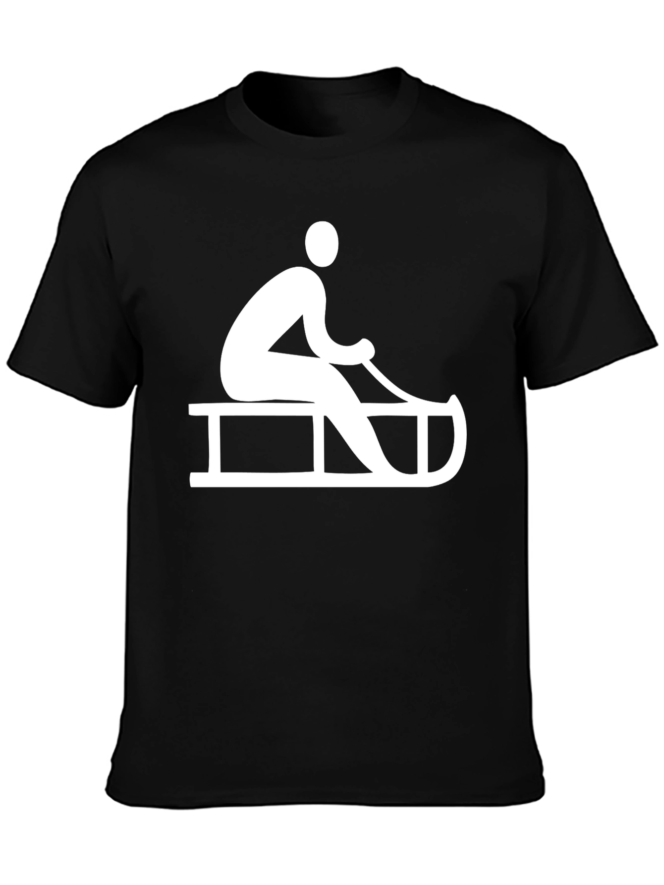 Black Sledding Graphic Tee - Winter Fun T-Shirt view 3