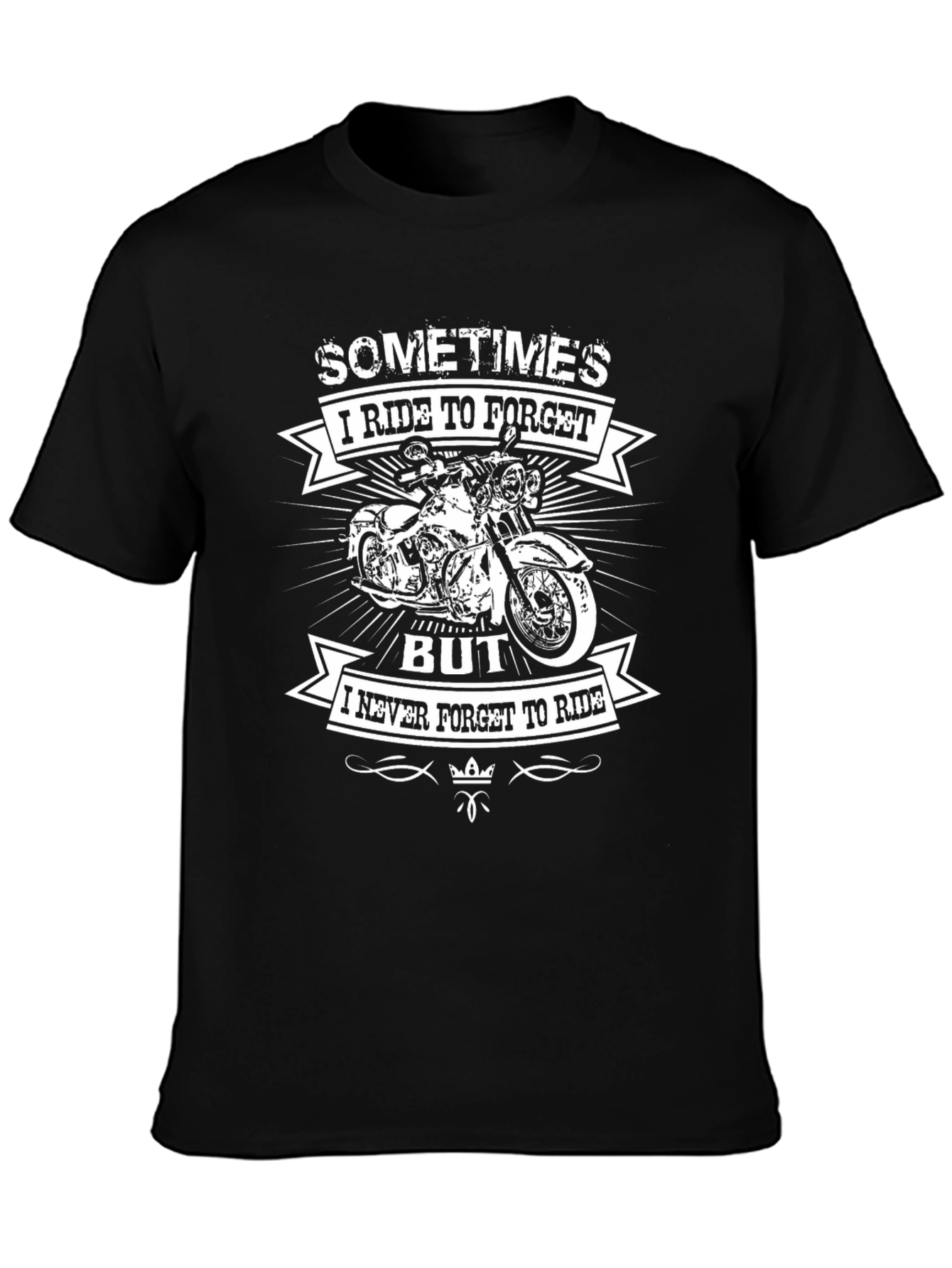 Black Rider T-Shirt - I Ride to Forget, But Never Forget to Ride view 3