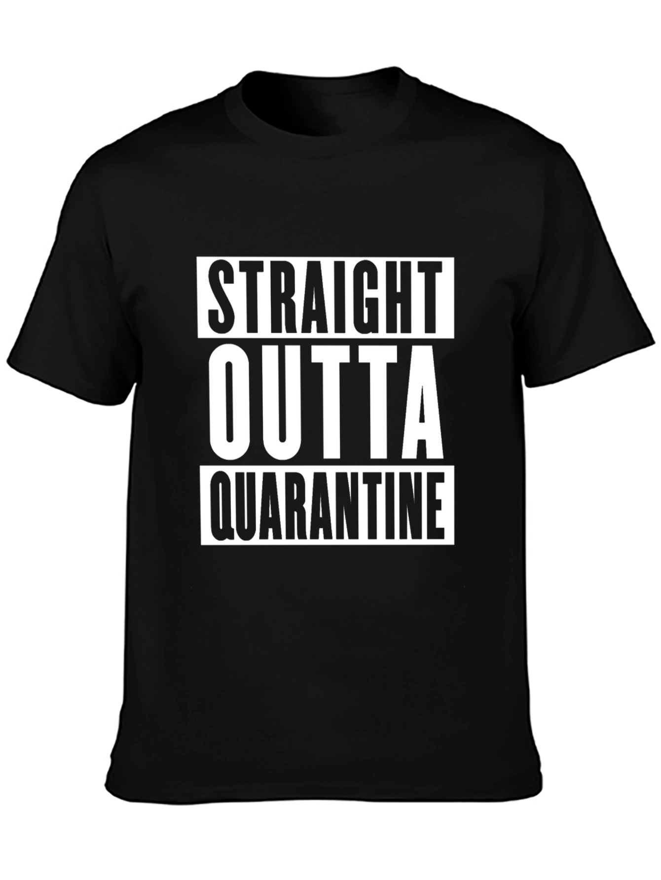 Black Straight Outta Quarantine Black T-Shirt view 3