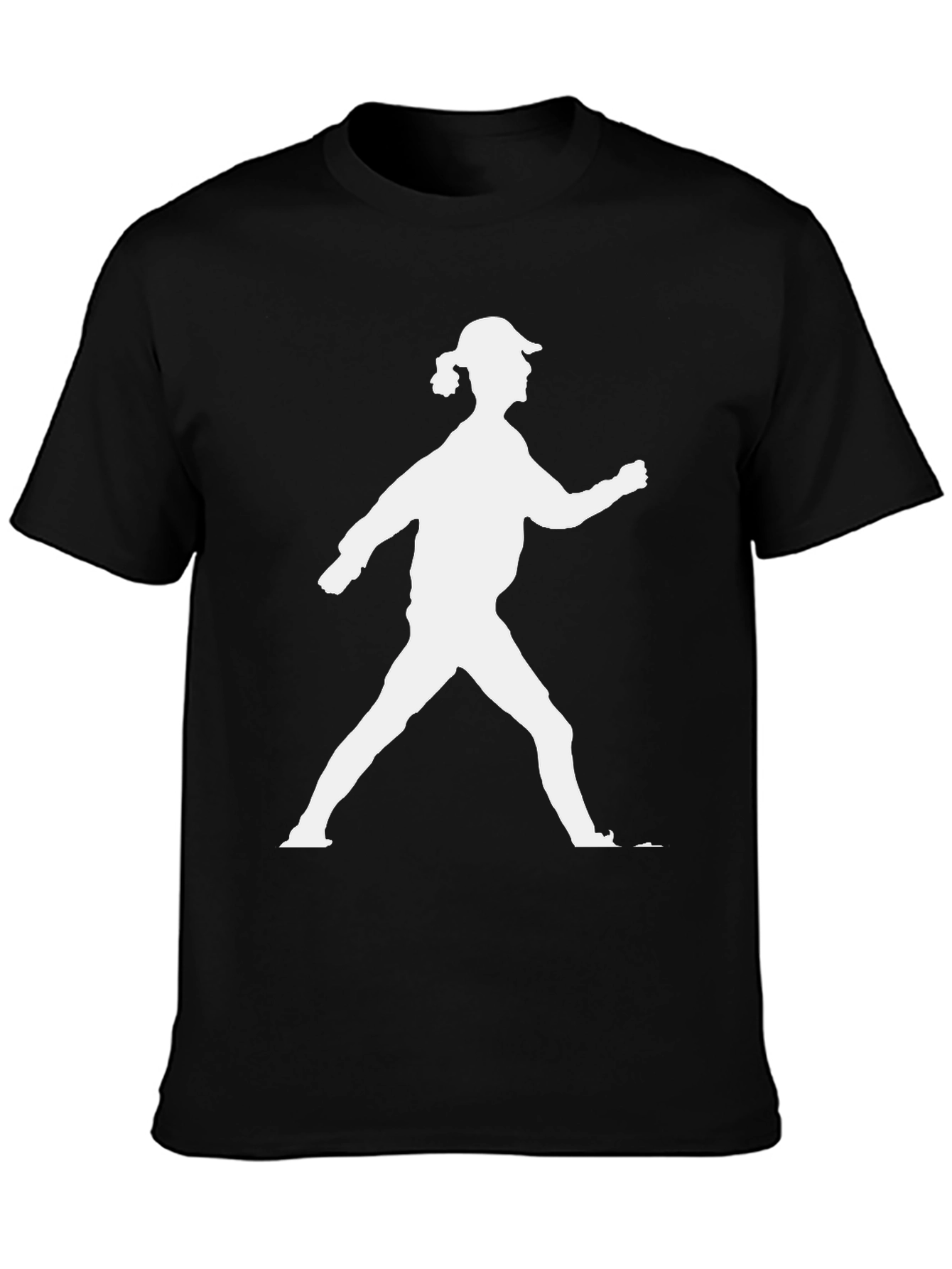 Black Silhouette Walker Graphic Tee - Black Unisex Shirt view 3