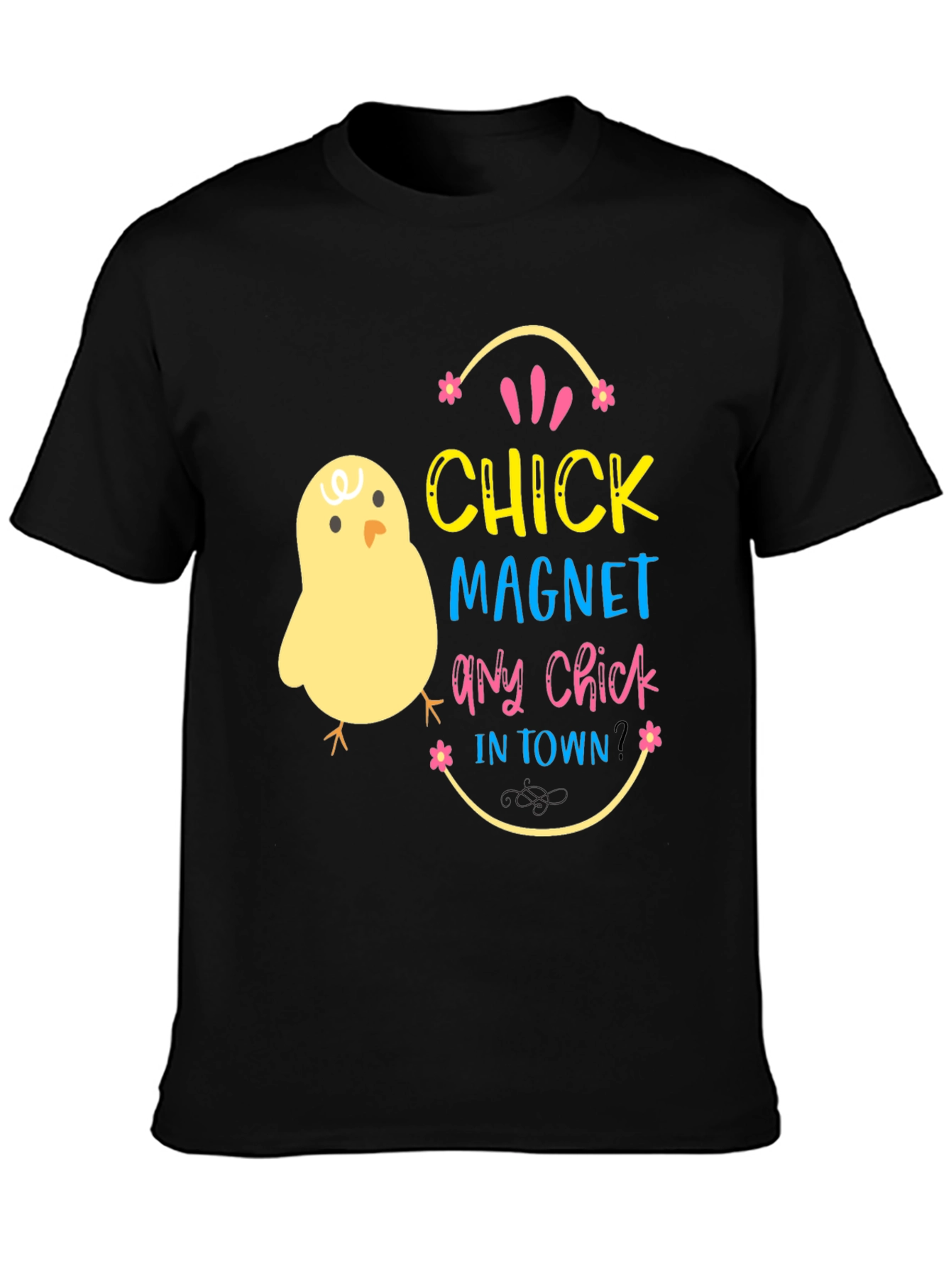 Black Chick Magnet T-Shirt - Easter Fun Apparel view 3