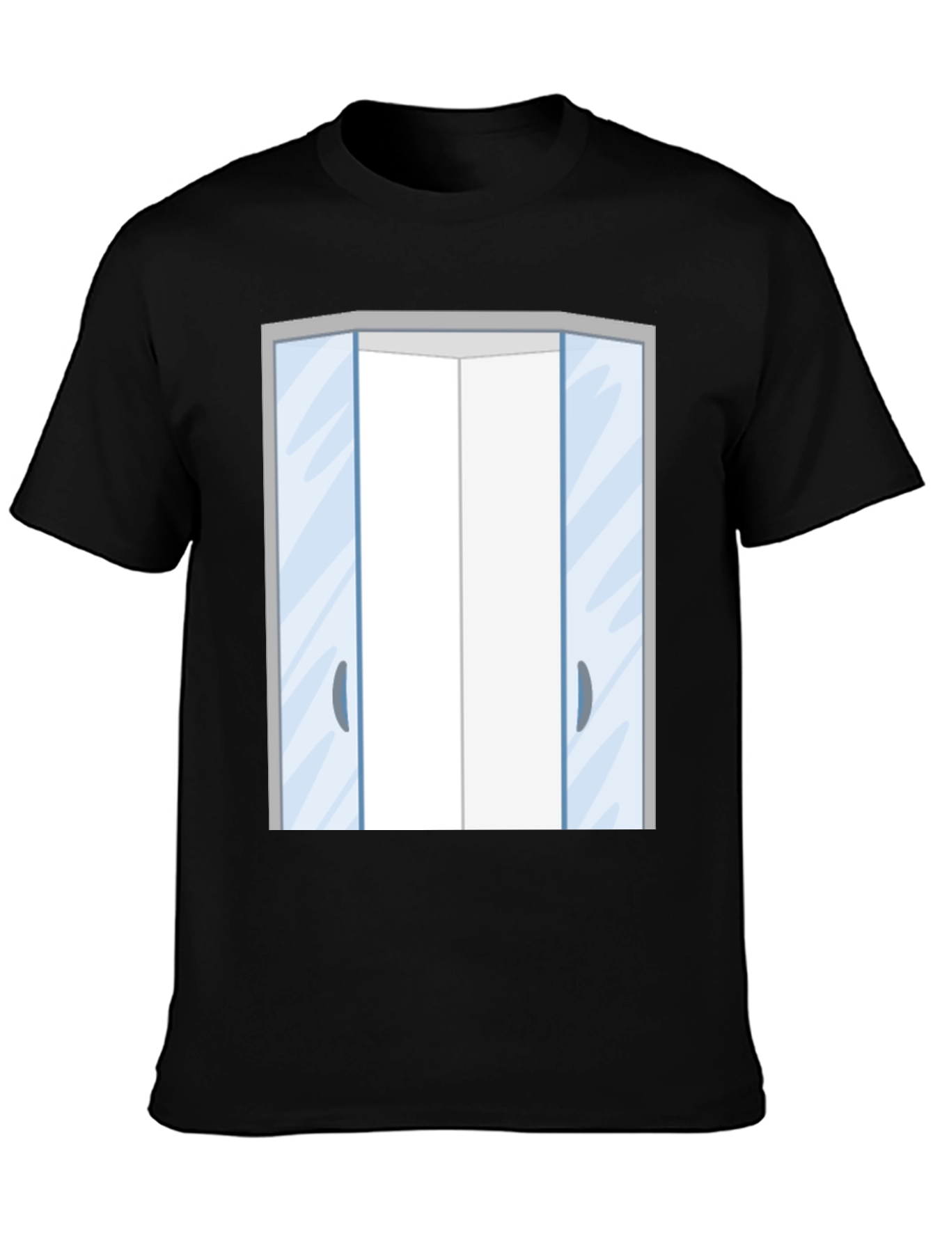 Black Elevator Doors Graphic T-Shirt - Black view 3