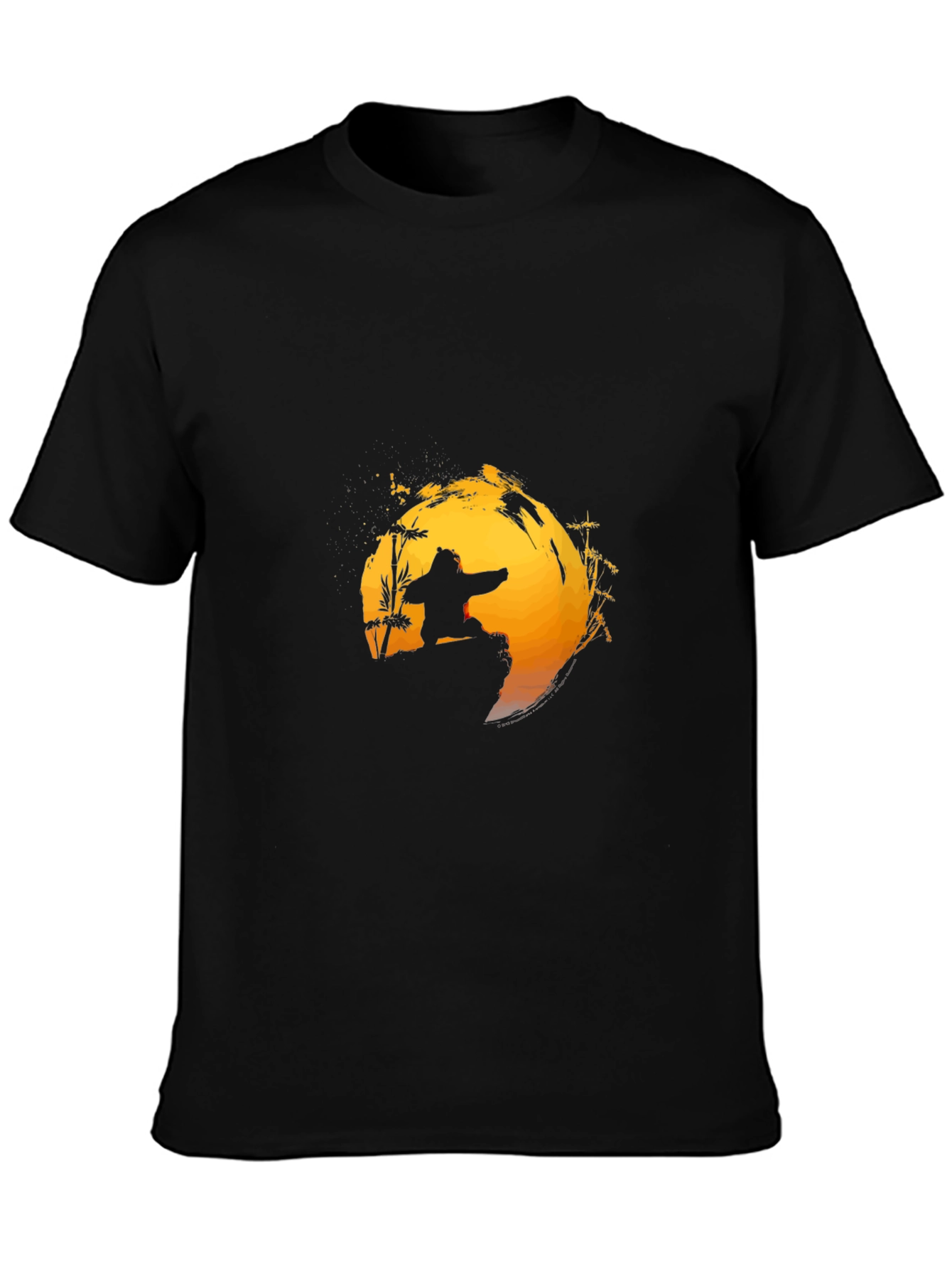 Black Kung Fu Sunset T-Shirt - Martial Arts Graphic Tee view 3