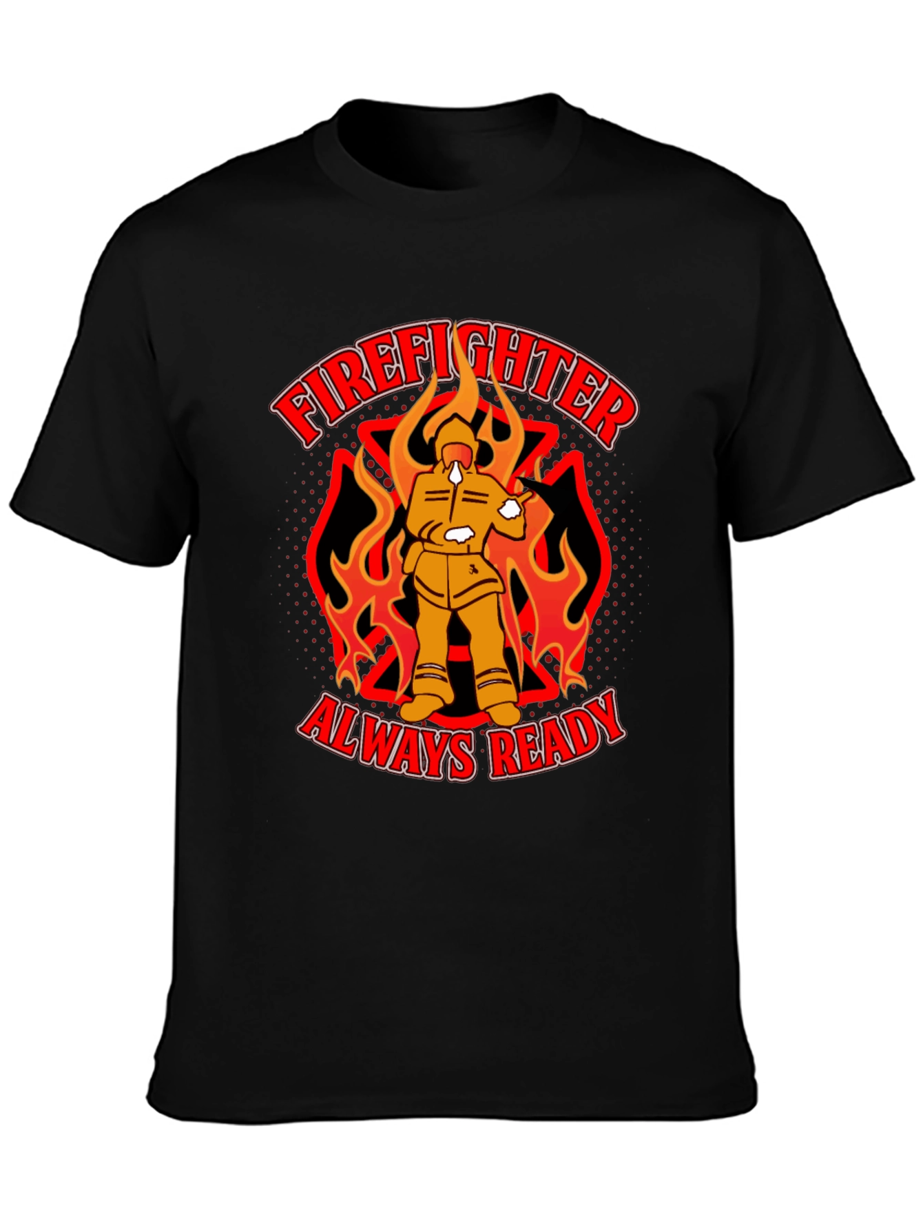 Black Firefighter Always Ready Graphic T-Shirt view 3