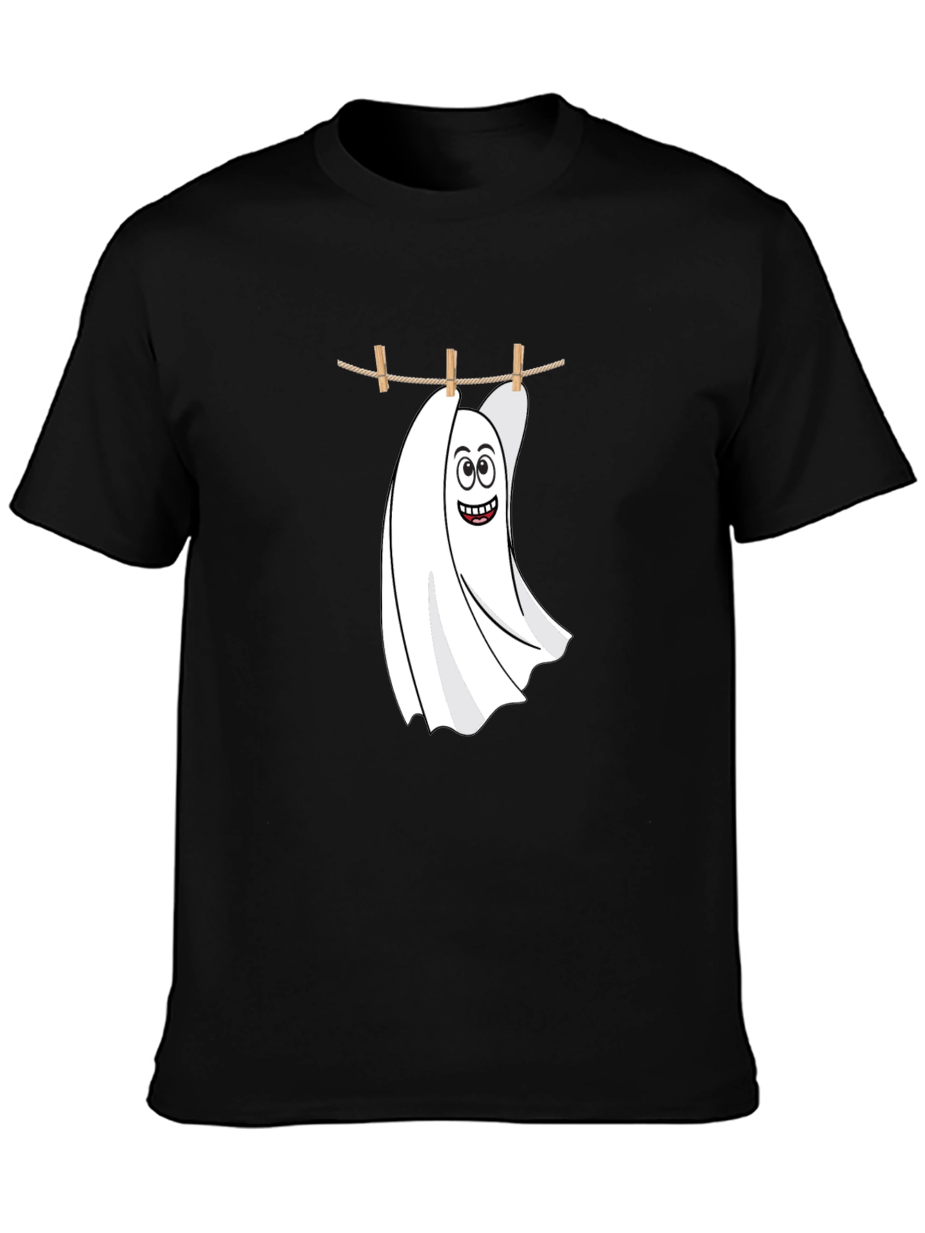 Black Funny Ghost Laundry T-Shirt - Spooky & Stylish view 3