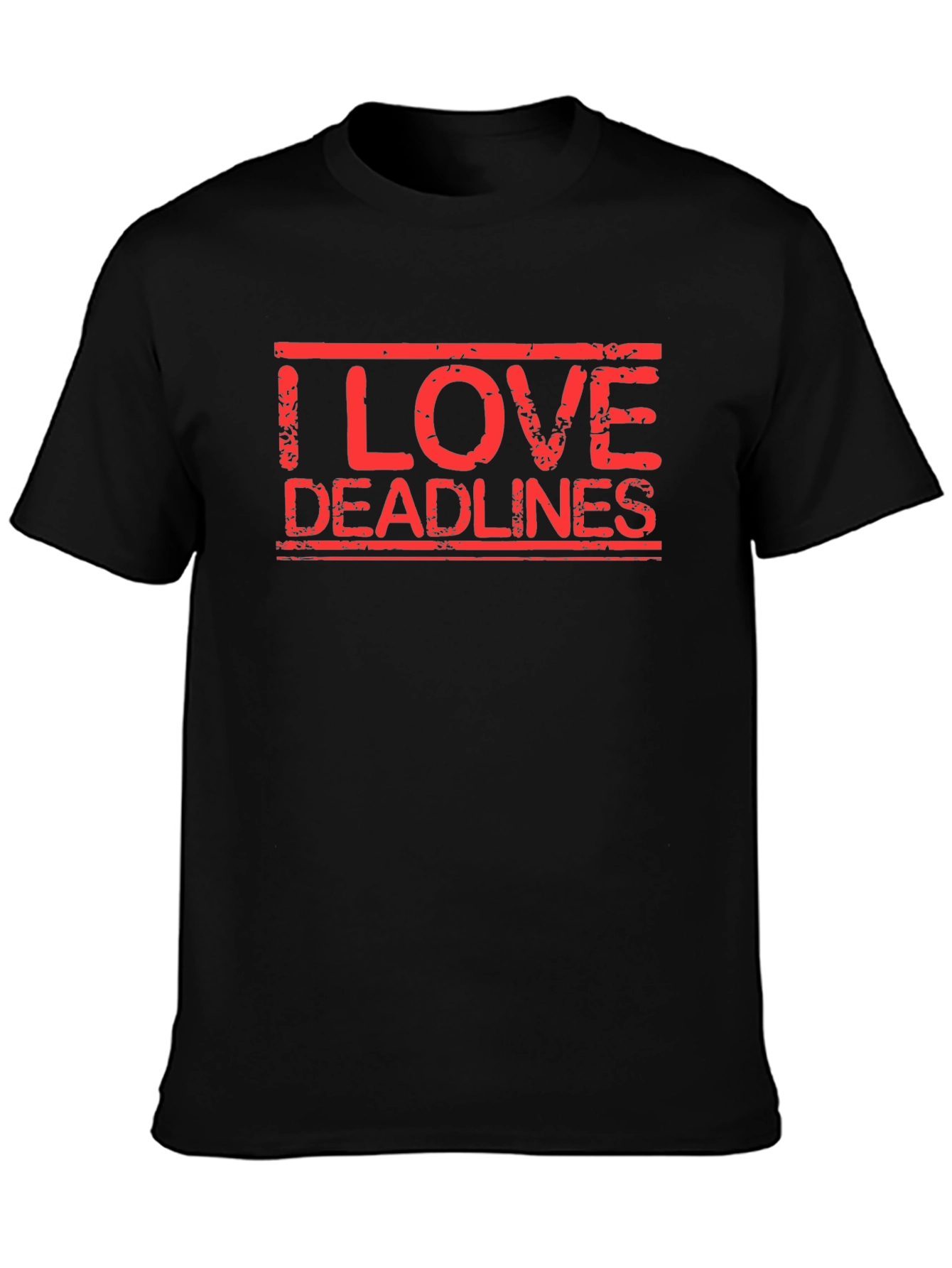 Black I Love Deadlines Graphic Tee - Black Short Sleeve view 3