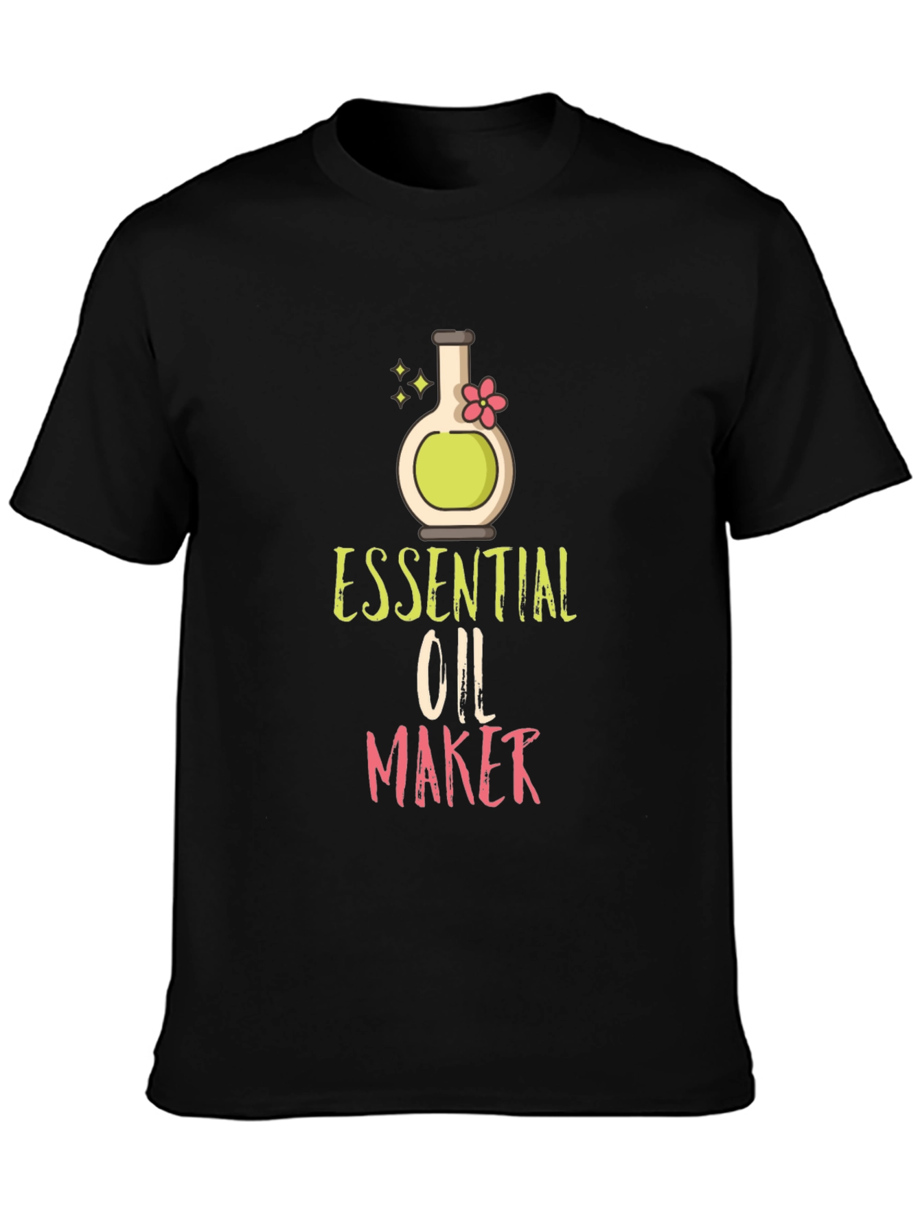 Black Essential Oil Maker T-Shirt - Black Cotton Blend view 3