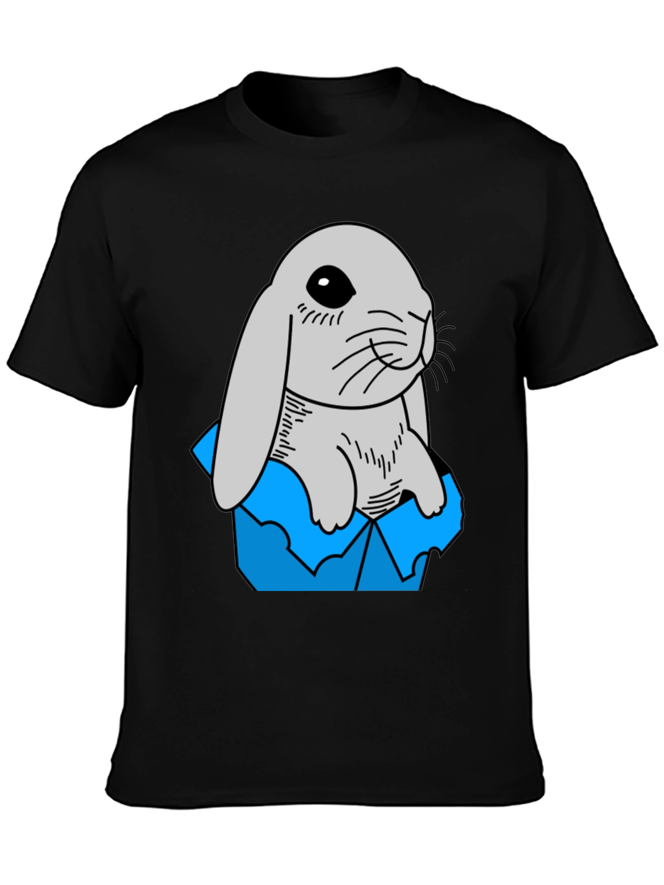 Black Rabbit in Box Graphic Tee - Cute & Comfy! view 3