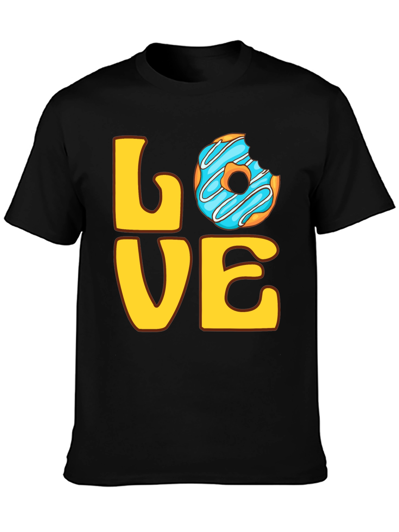 Black Love Donut Graphic Tee - Sweet Treat T-Shirt view 3