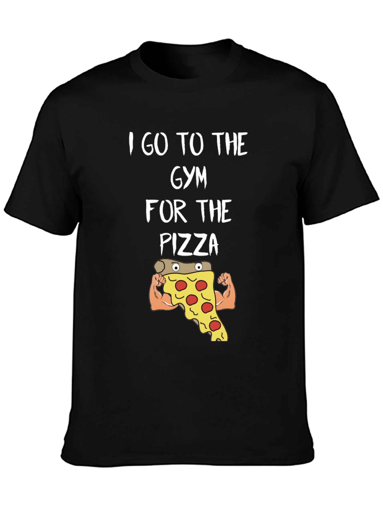 Black Gym Pizza T-Shirt - Funny Workout Tee view 3