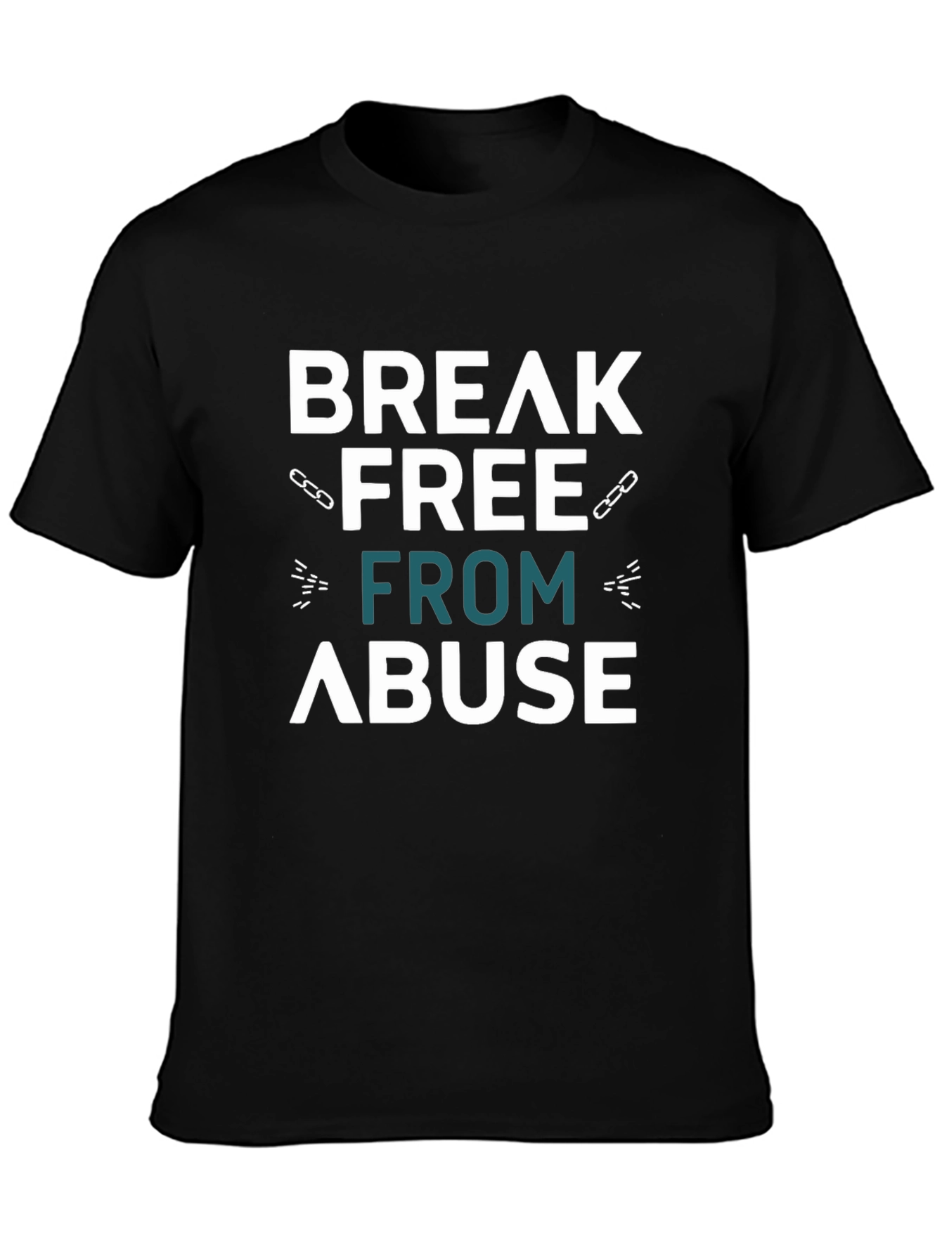 Black Break Free From Abuse Graphic T-Shirt view 3