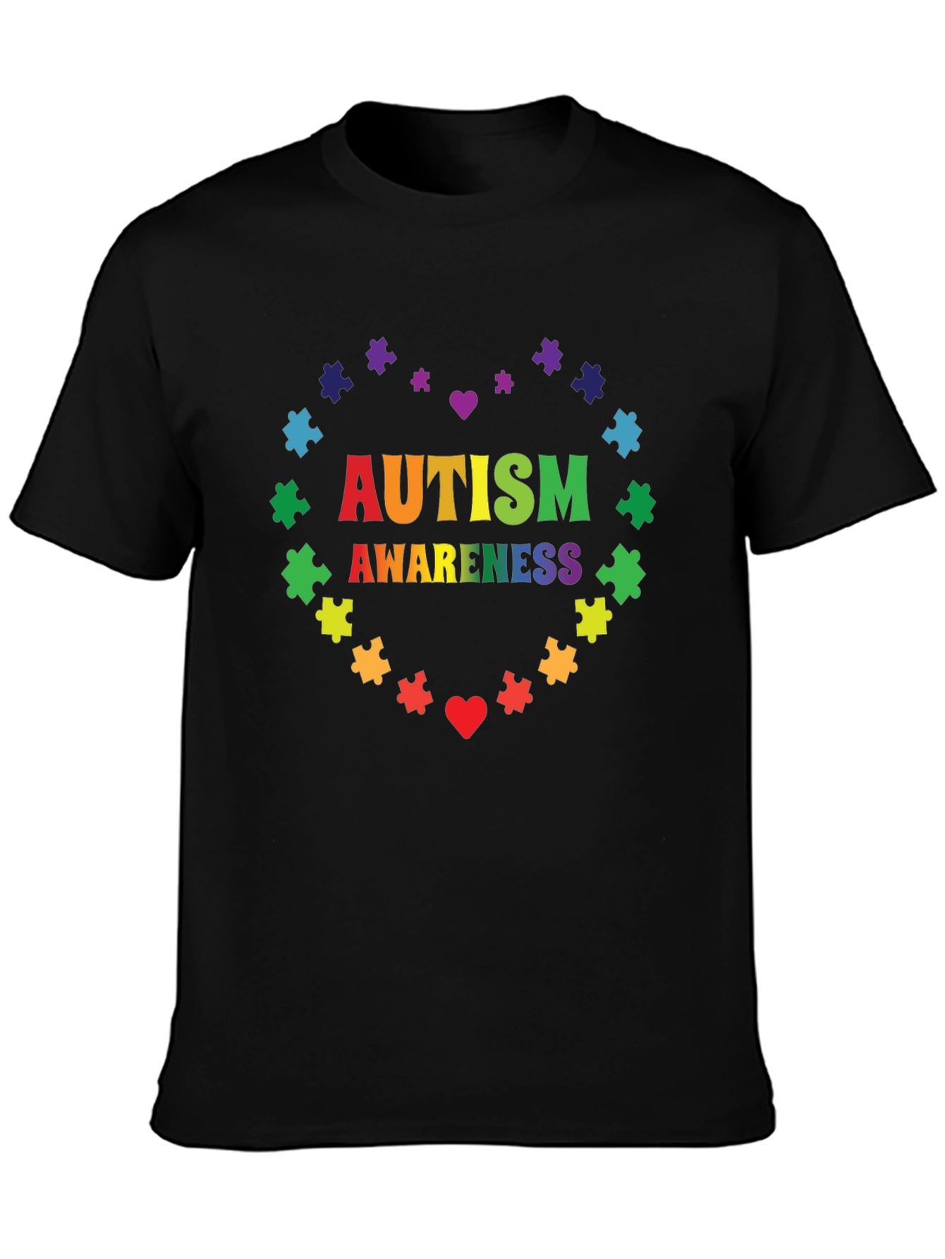 Autism Awareness Heart Puzzle T-Shirt - 3