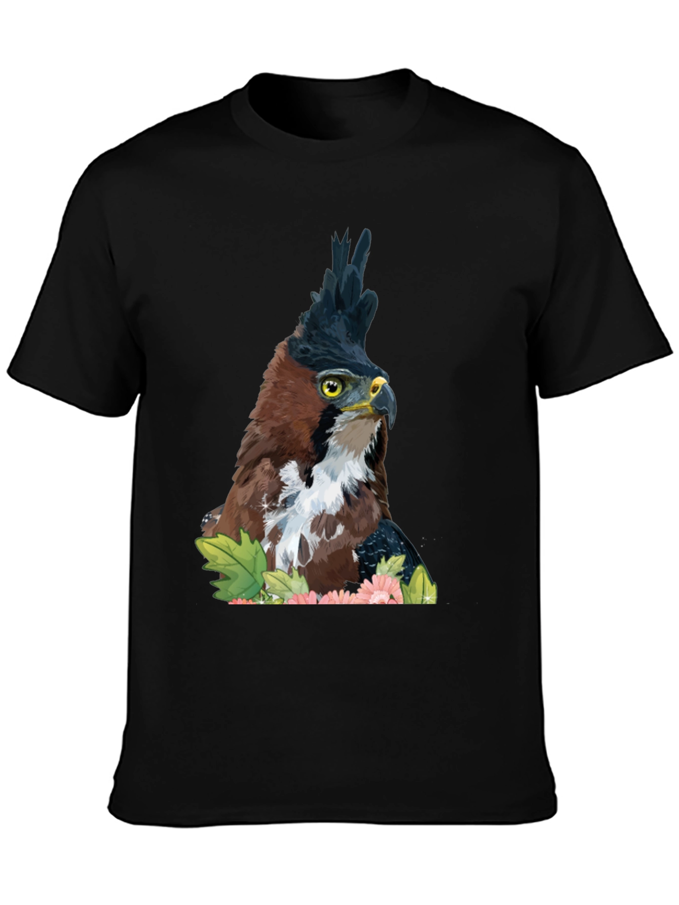 Black Eagle Crest Graphic Tee - Men's Black T-Shirt view 3