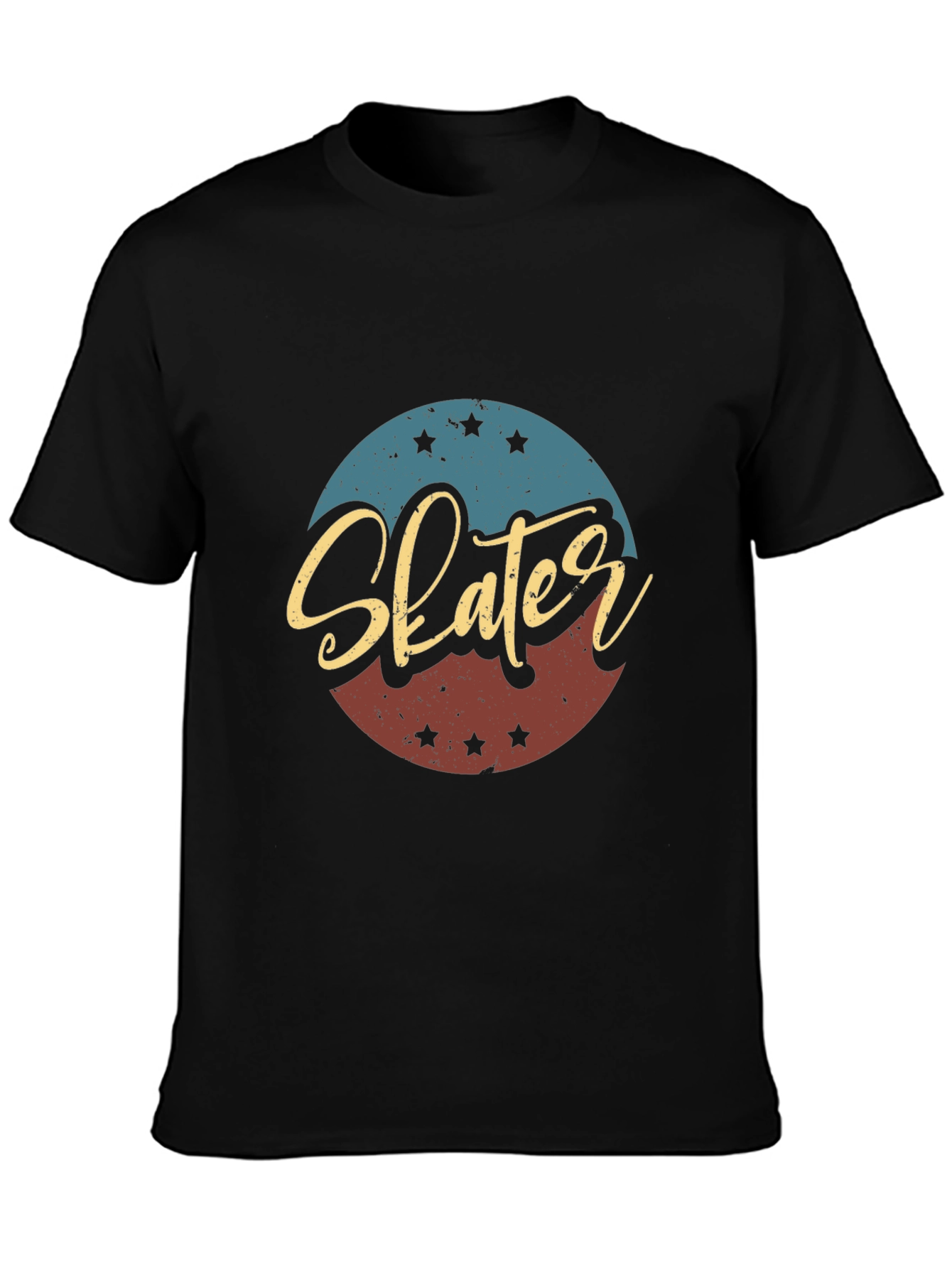Black Vintage Skater Graphic Tee - Retro Style view 3