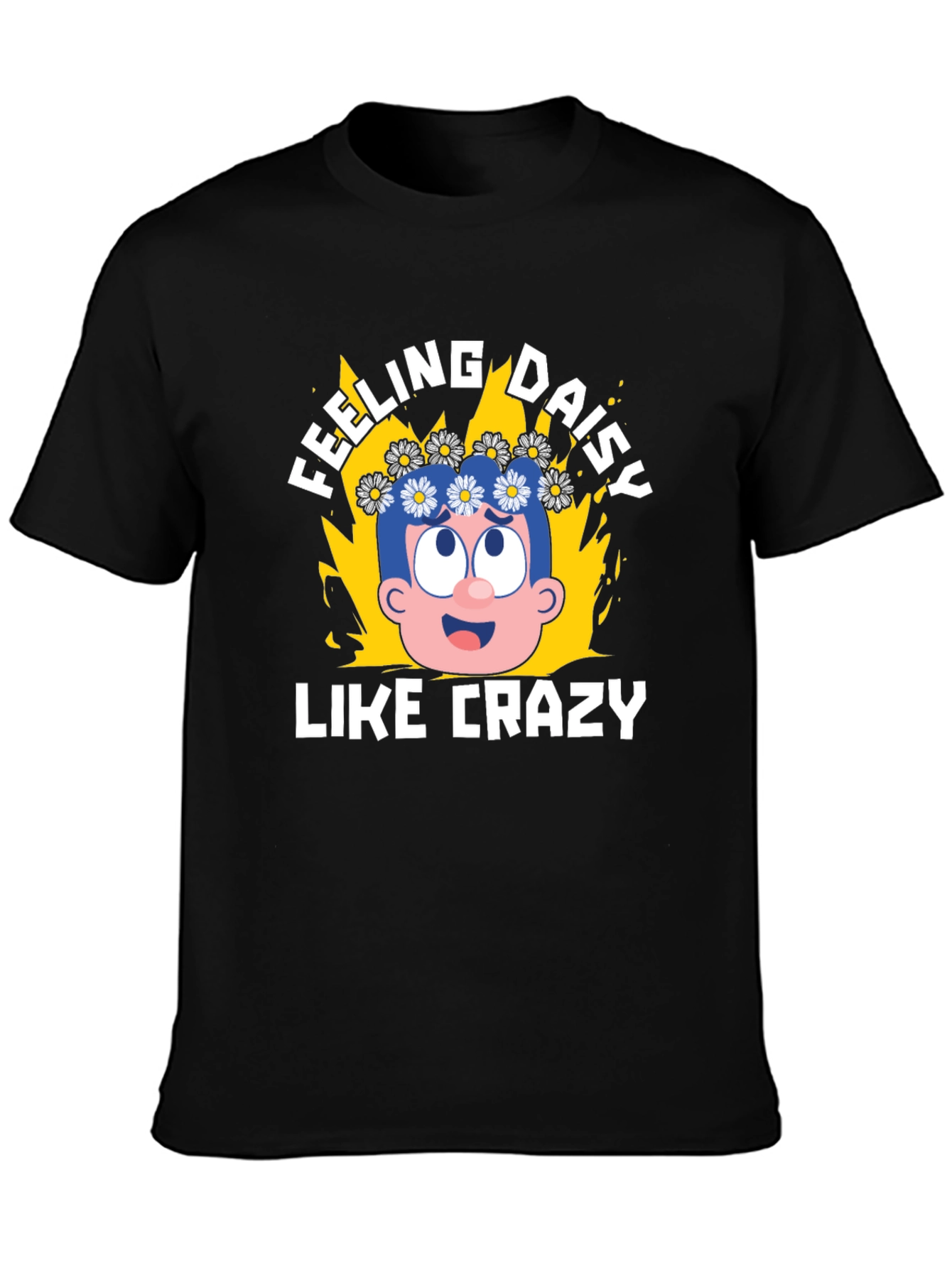 Black Feeling Daisy Like Crazy Graphic T-Shirt view 3