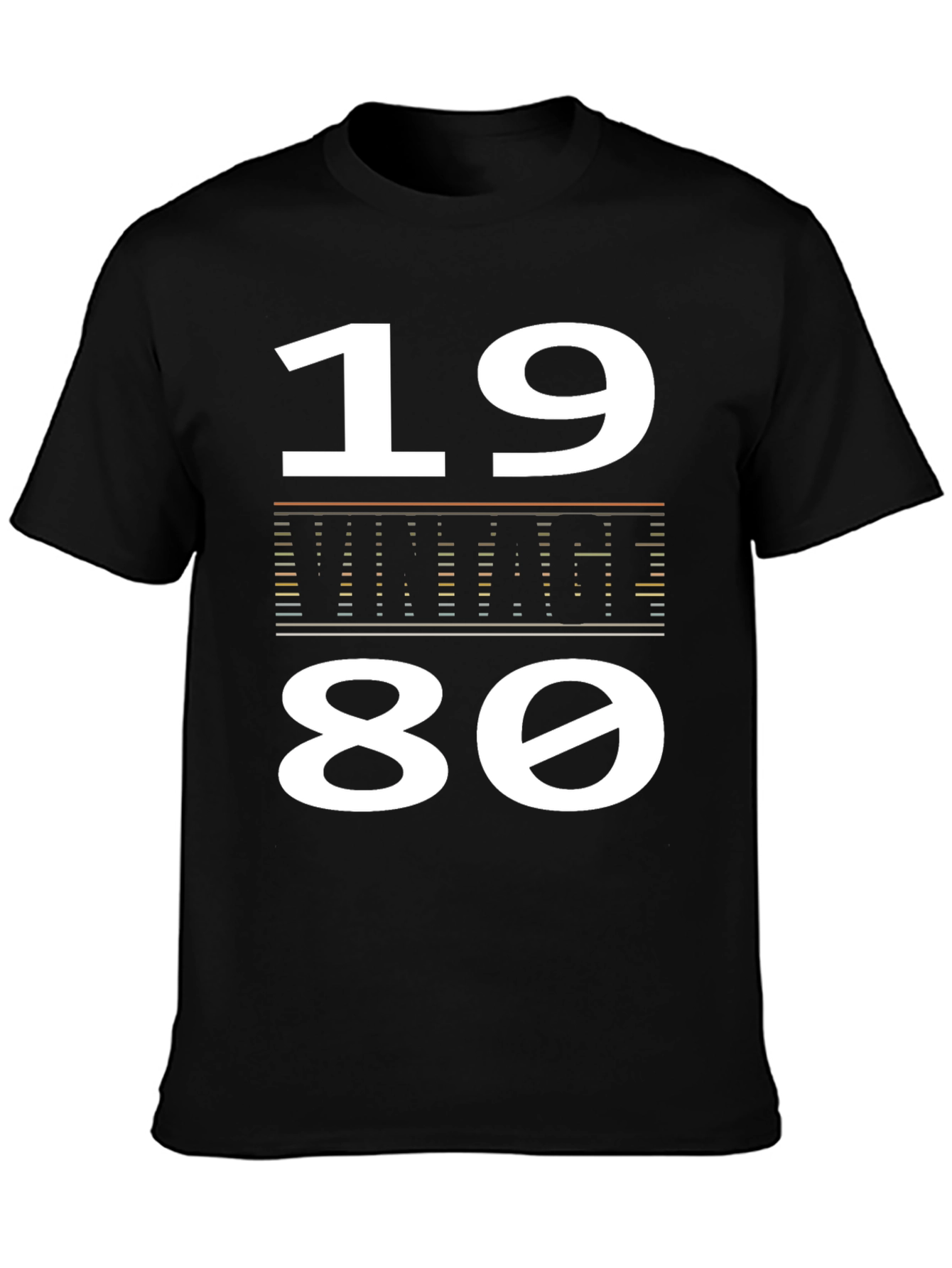 Black Vintage 1980 Black T-Shirt view 3