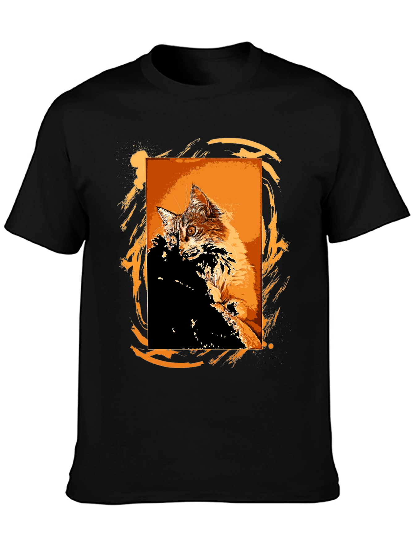 Black Cool Cat Graphic T-Shirt - Black view 3