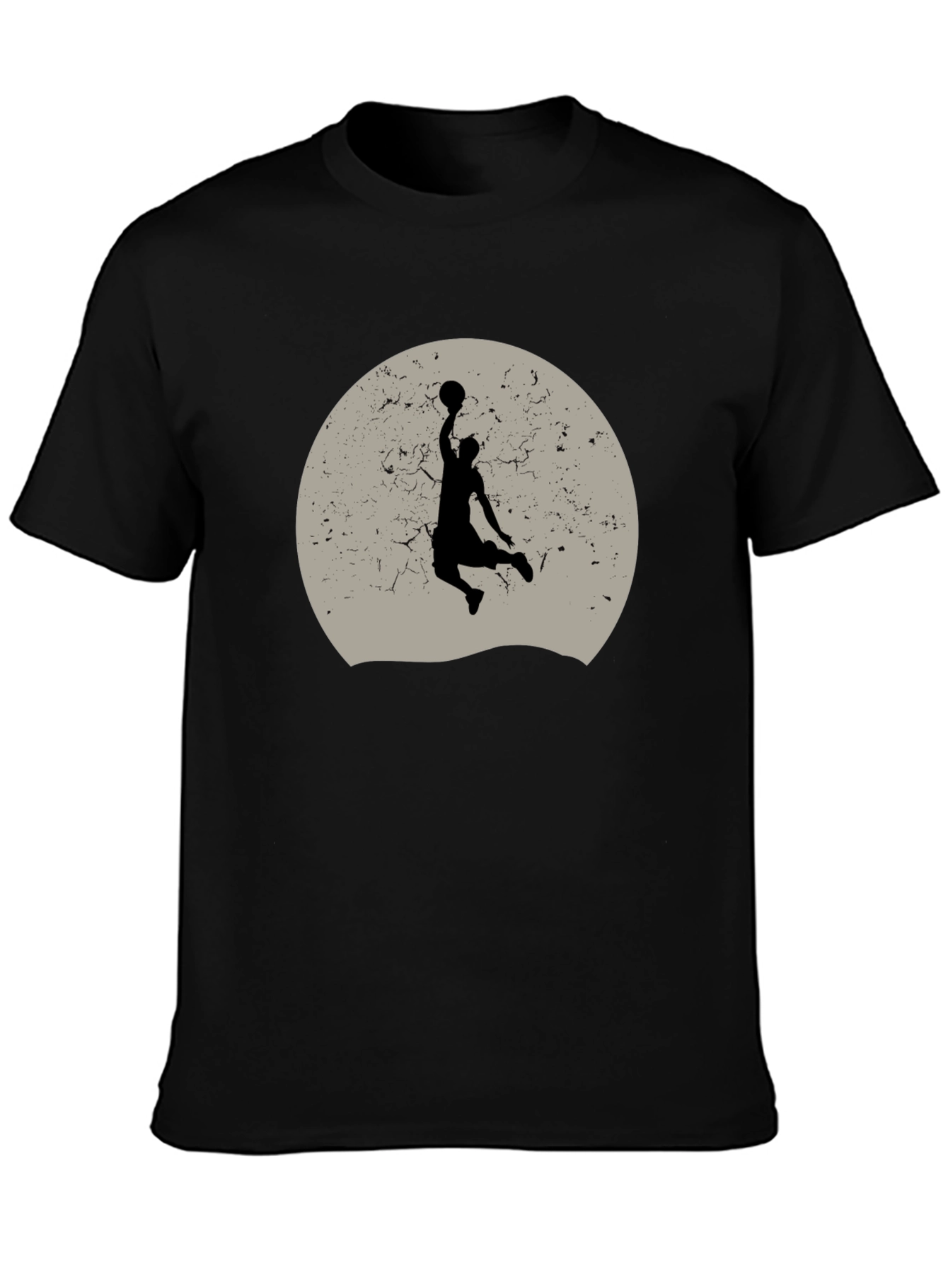 Black Basketball Silhouette Graphic T-Shirt - Black view 3