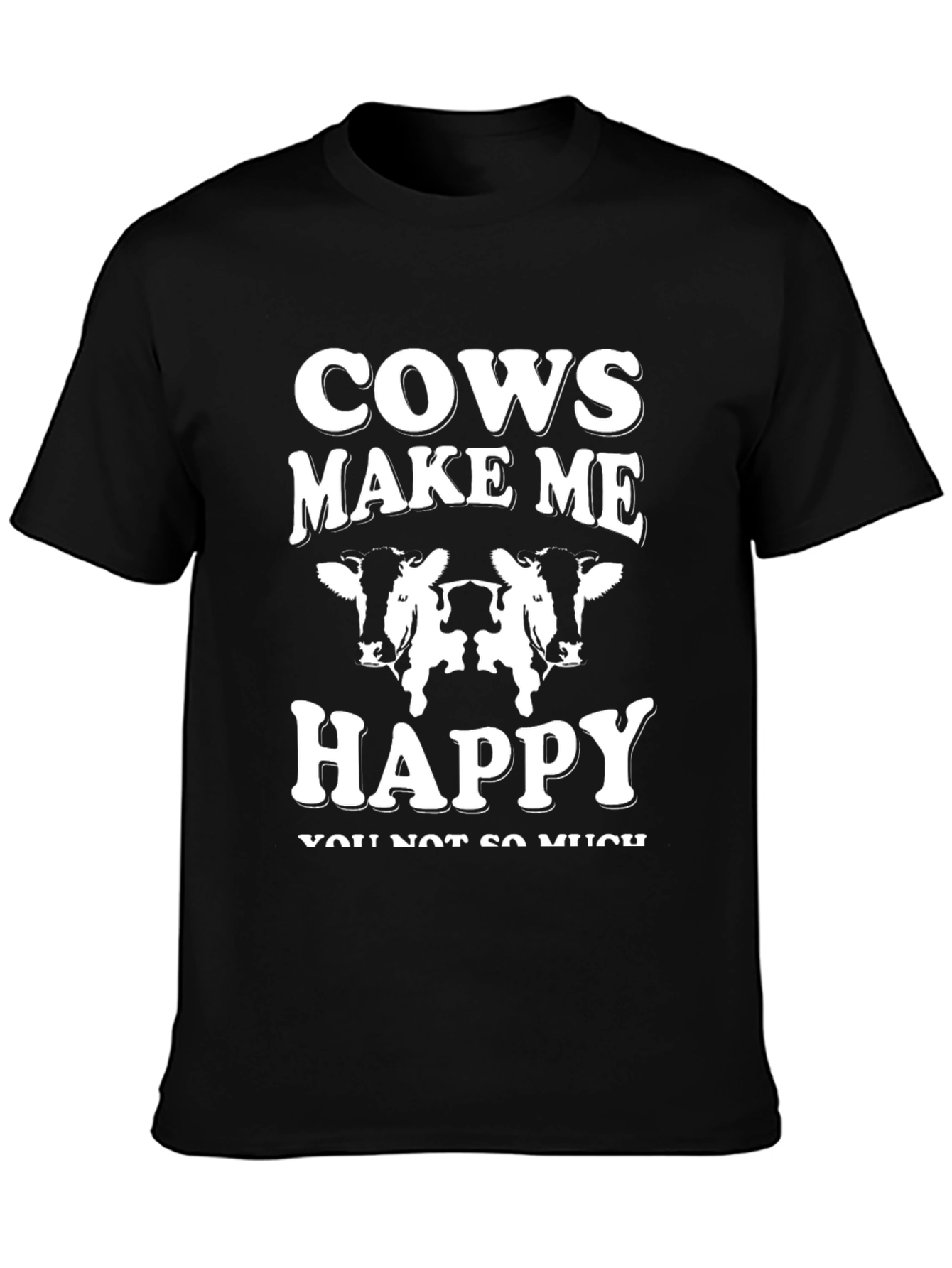 Black Cows Make Me Happy Graphic Tee - Black view 3