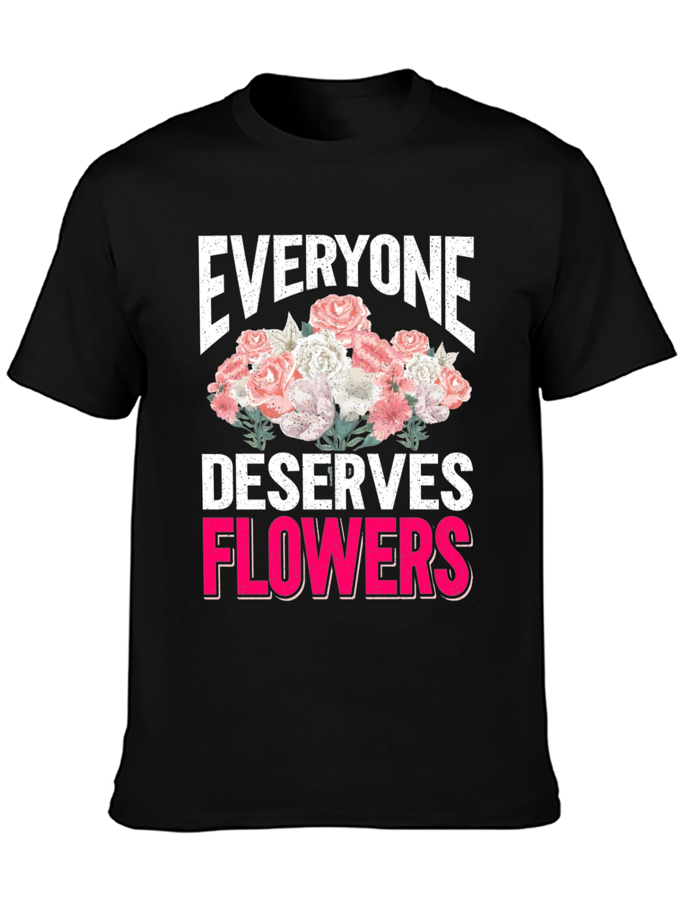 Black Everyone Deserves Flowers Graphic Tee view 3