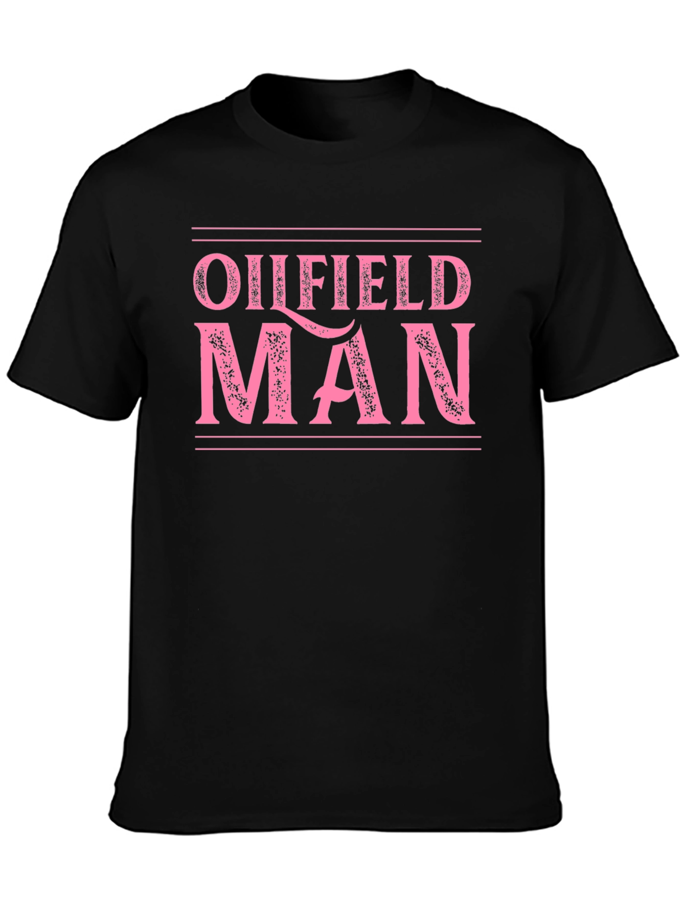 Black Oilfield Man Graphic Tee - Black Cotton T-Shirt view 3