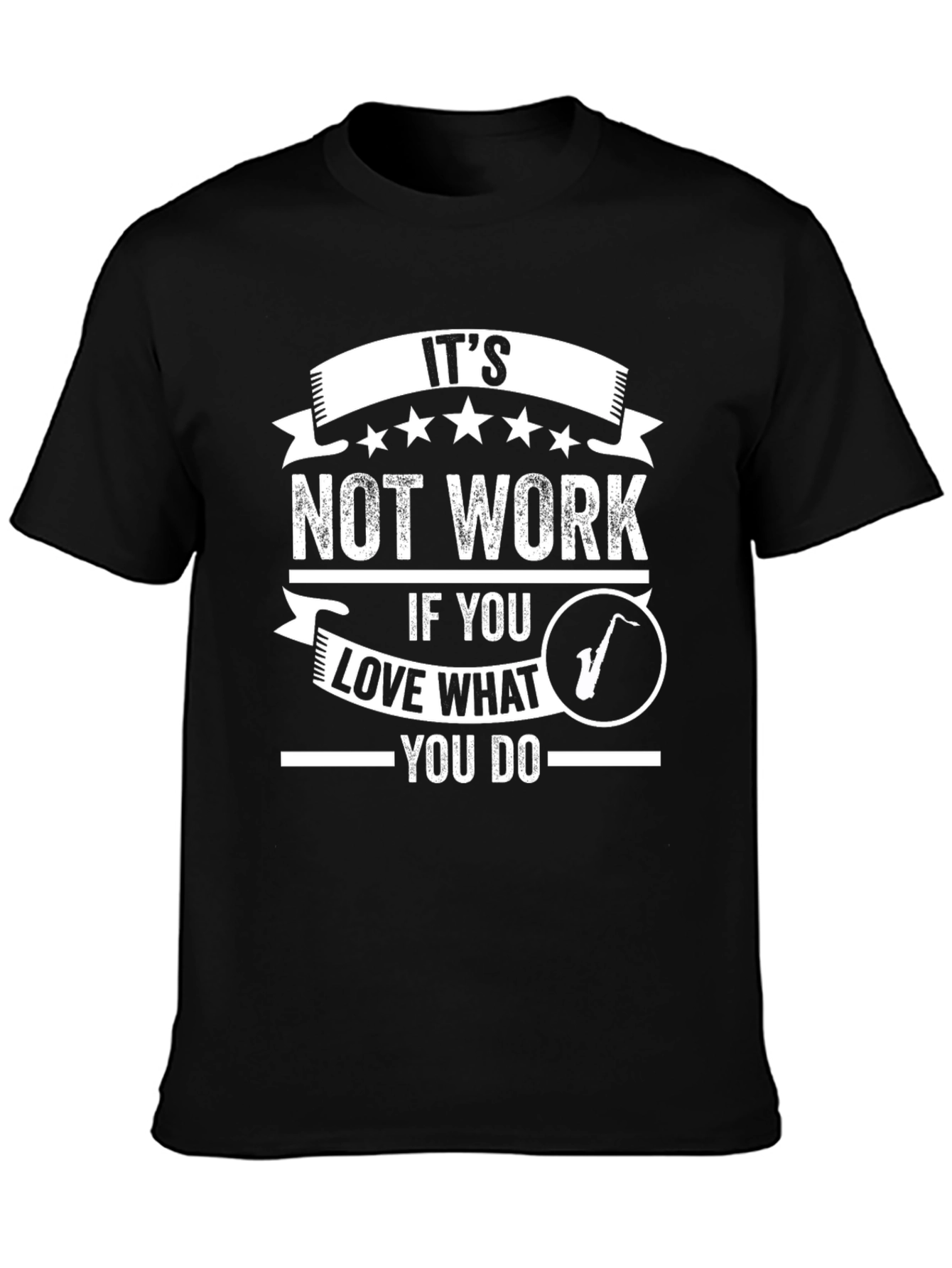 Black It's Not Work Saxophone Graphic Tee view 3