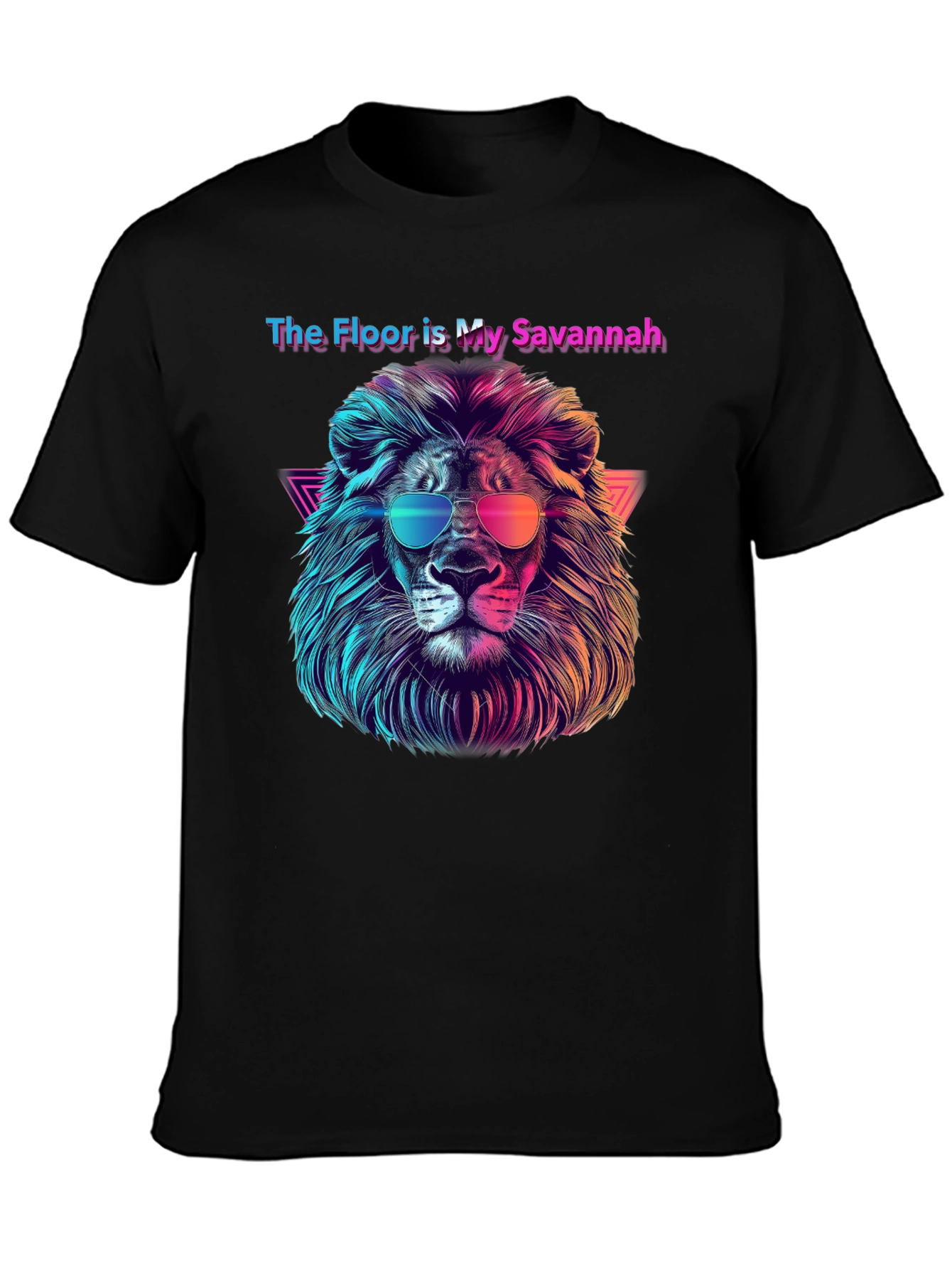 Black The Floor is My Savannah Lion Graphic Tee view 3