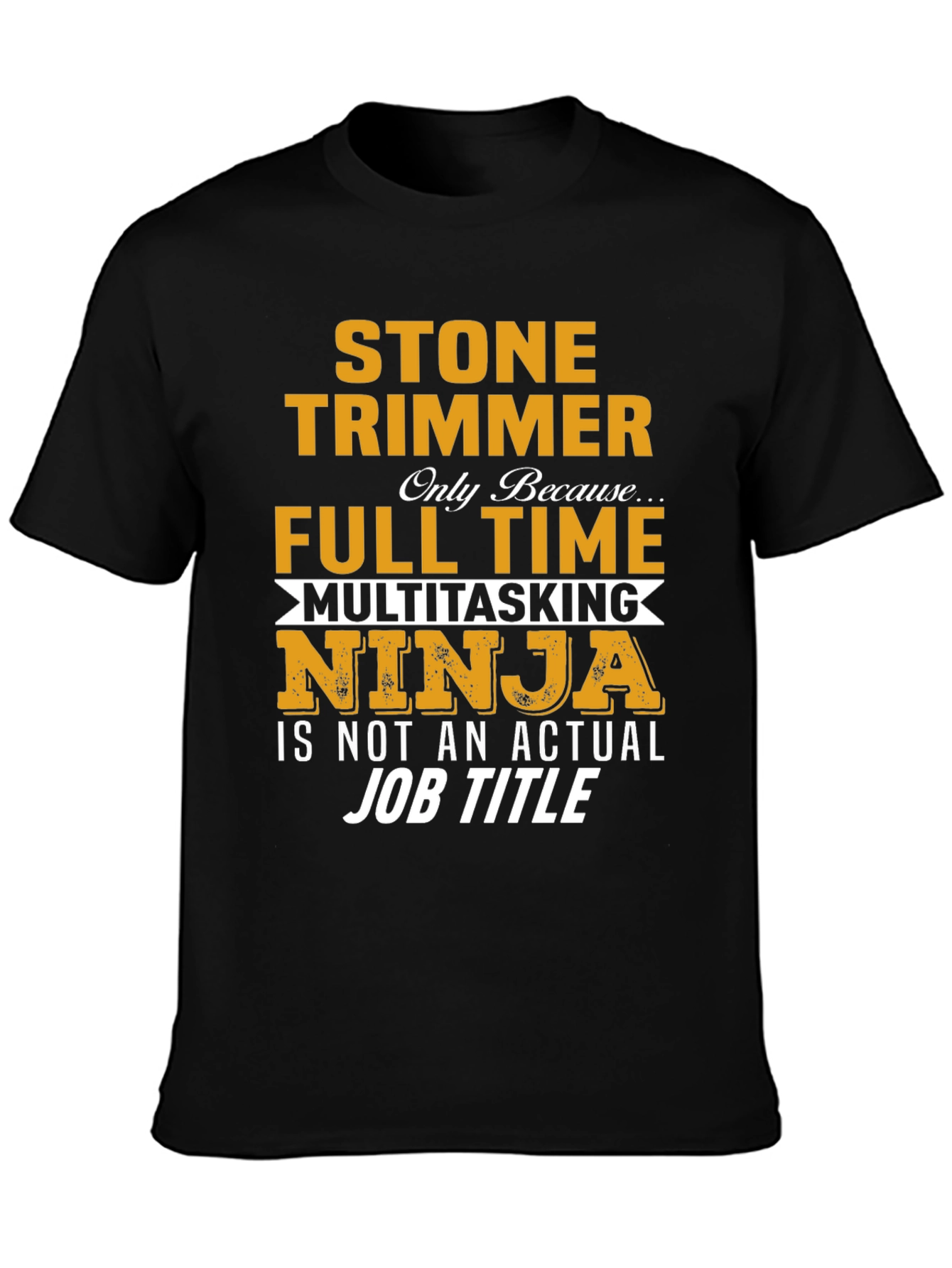 Black Stone Trimmer Full Time Ninja T-Shirt view 3