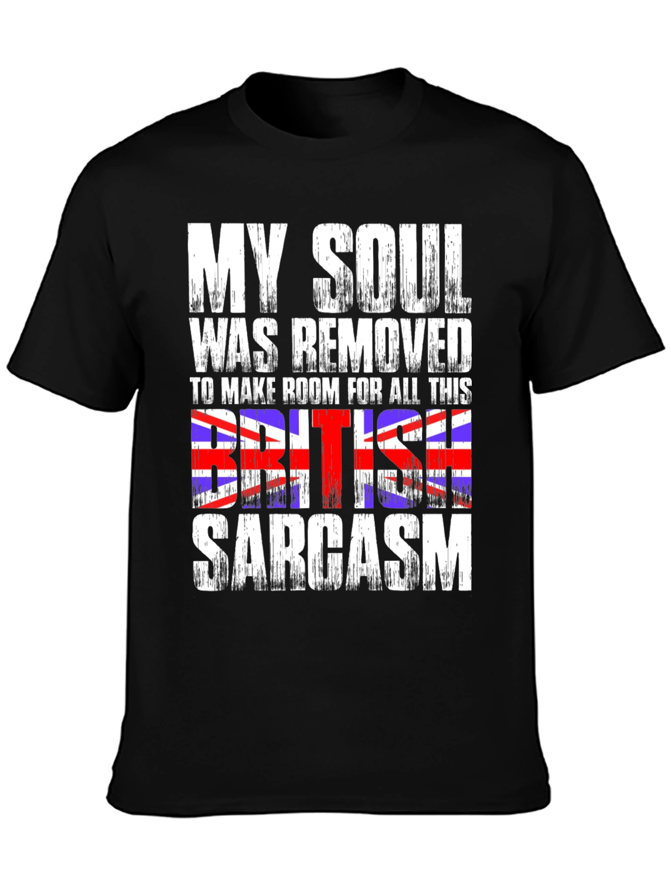 Black British Sarcasm Graphic Tee - Black view 3