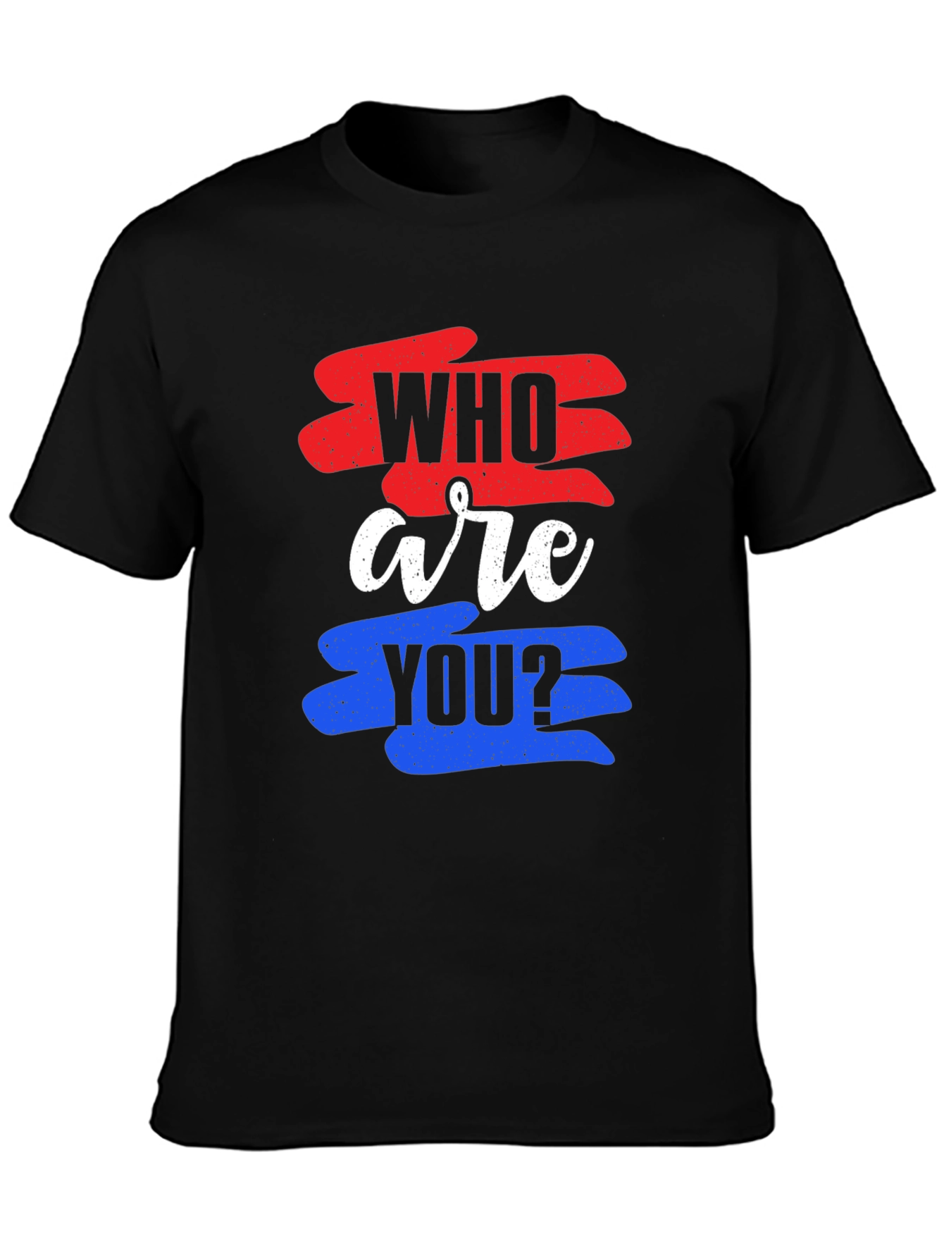 Black Who Are You Graphic Tee view 3