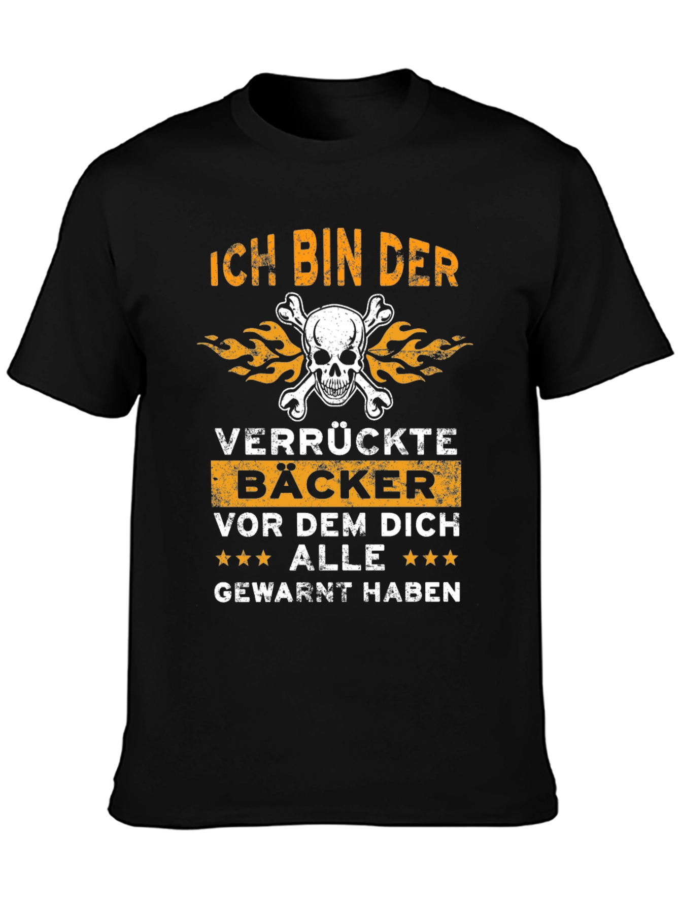 Black Ich Bin Der Verrückte Bäcker Funny Baker T-Shirt view 3