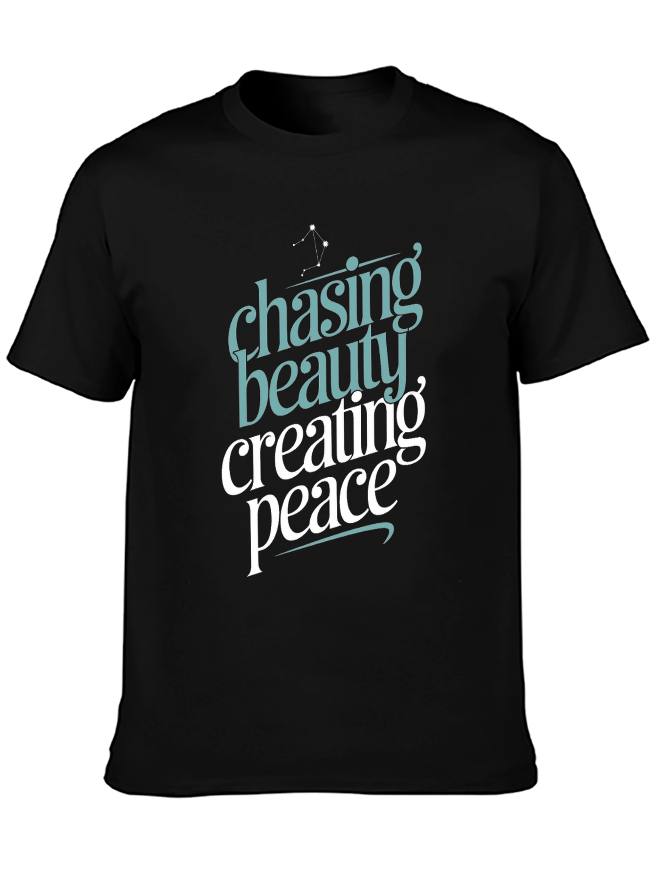 Black Chasing Beauty Creating Peace Graphic Tee view 3