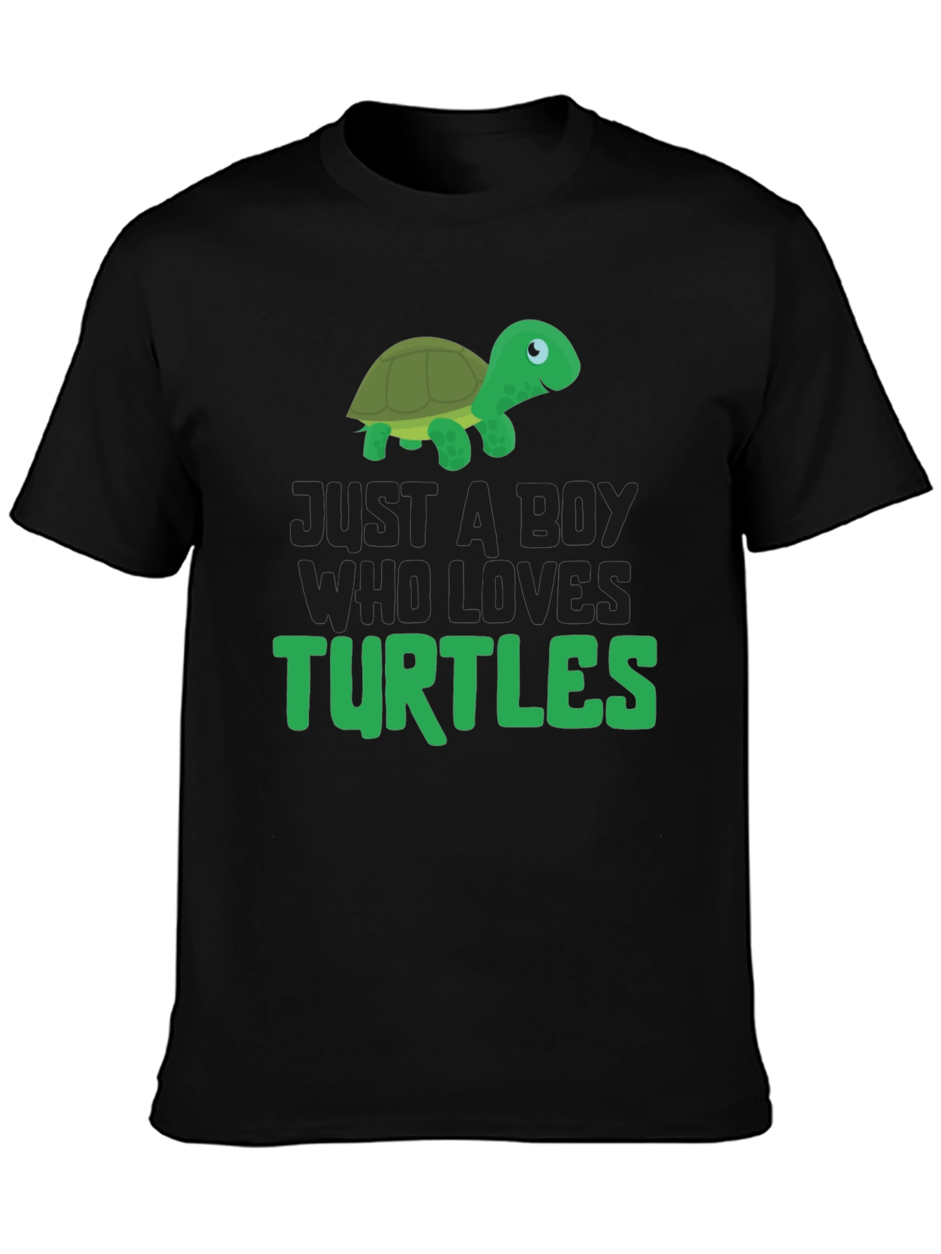 Black Boy Who Loves Turtles T-Shirt view 3