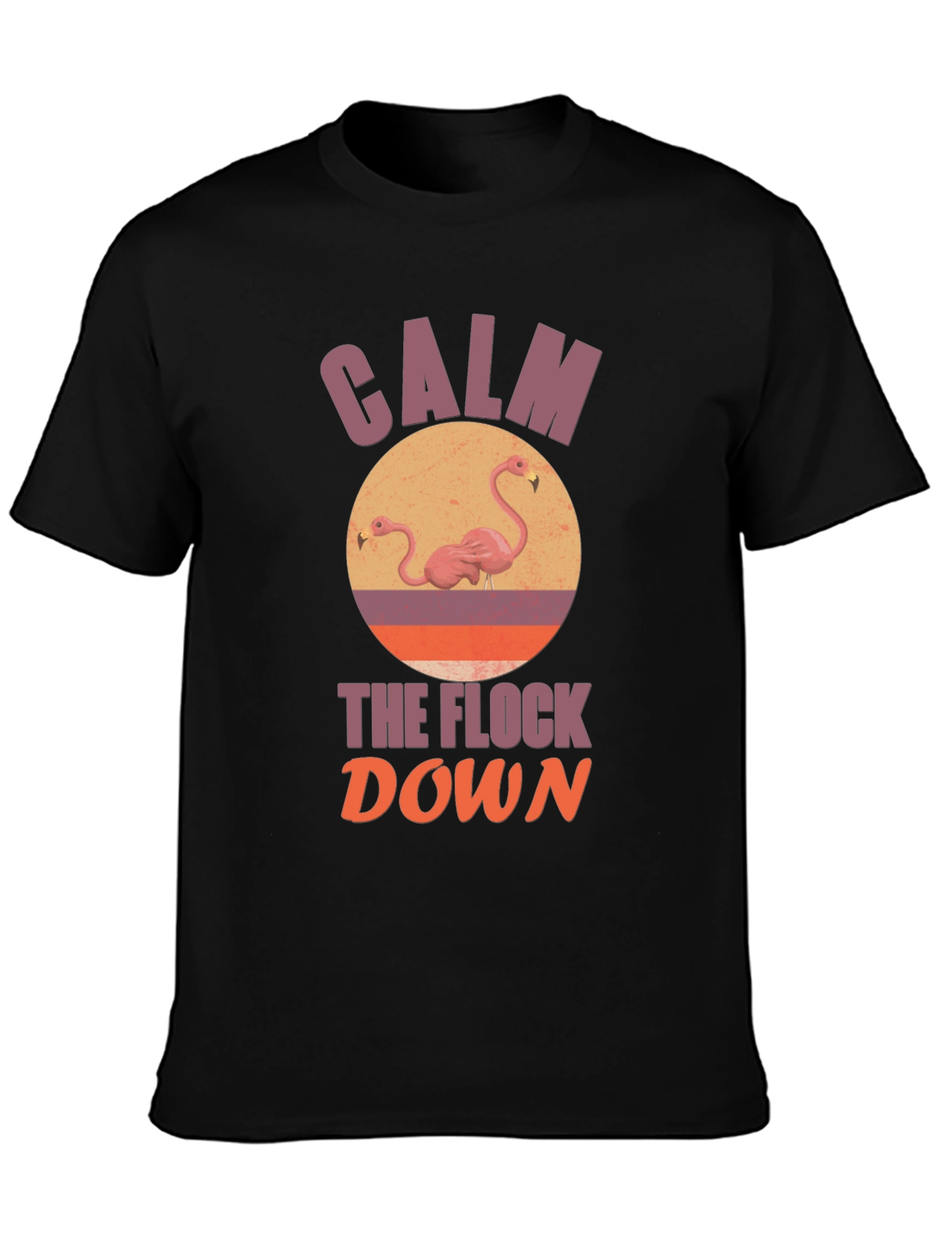 Black Calm the Flock Down Graphic T-Shirt view 3