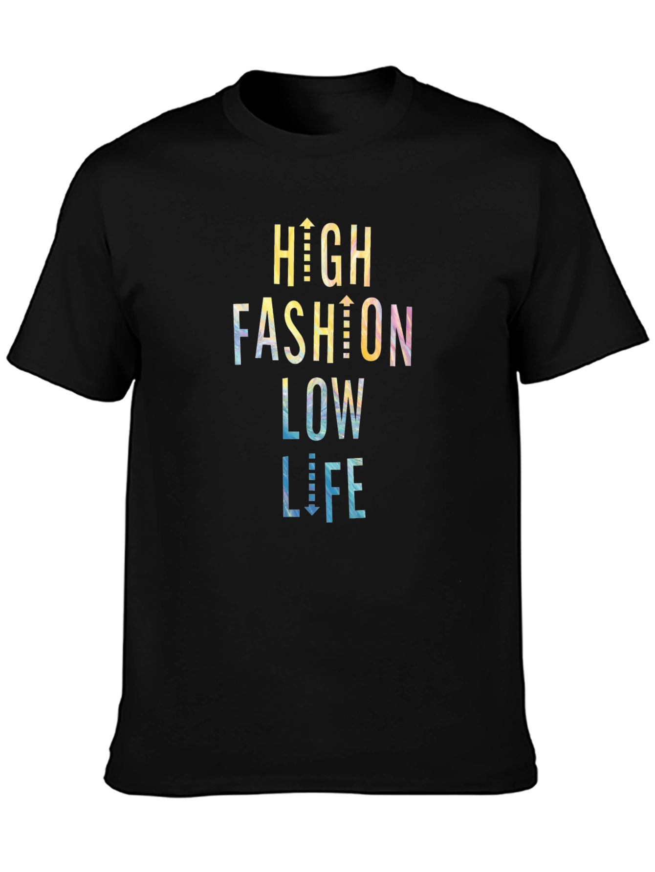 Black High Fashion Low Life Graphic Tee view 3