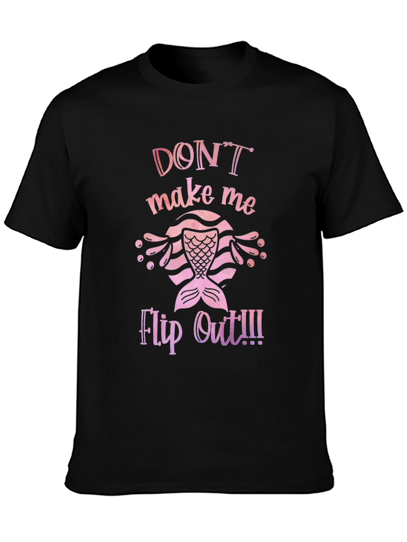 Black Mermaid Flip Out Graphic Tee - Novelty Humor T-Shirt view 3