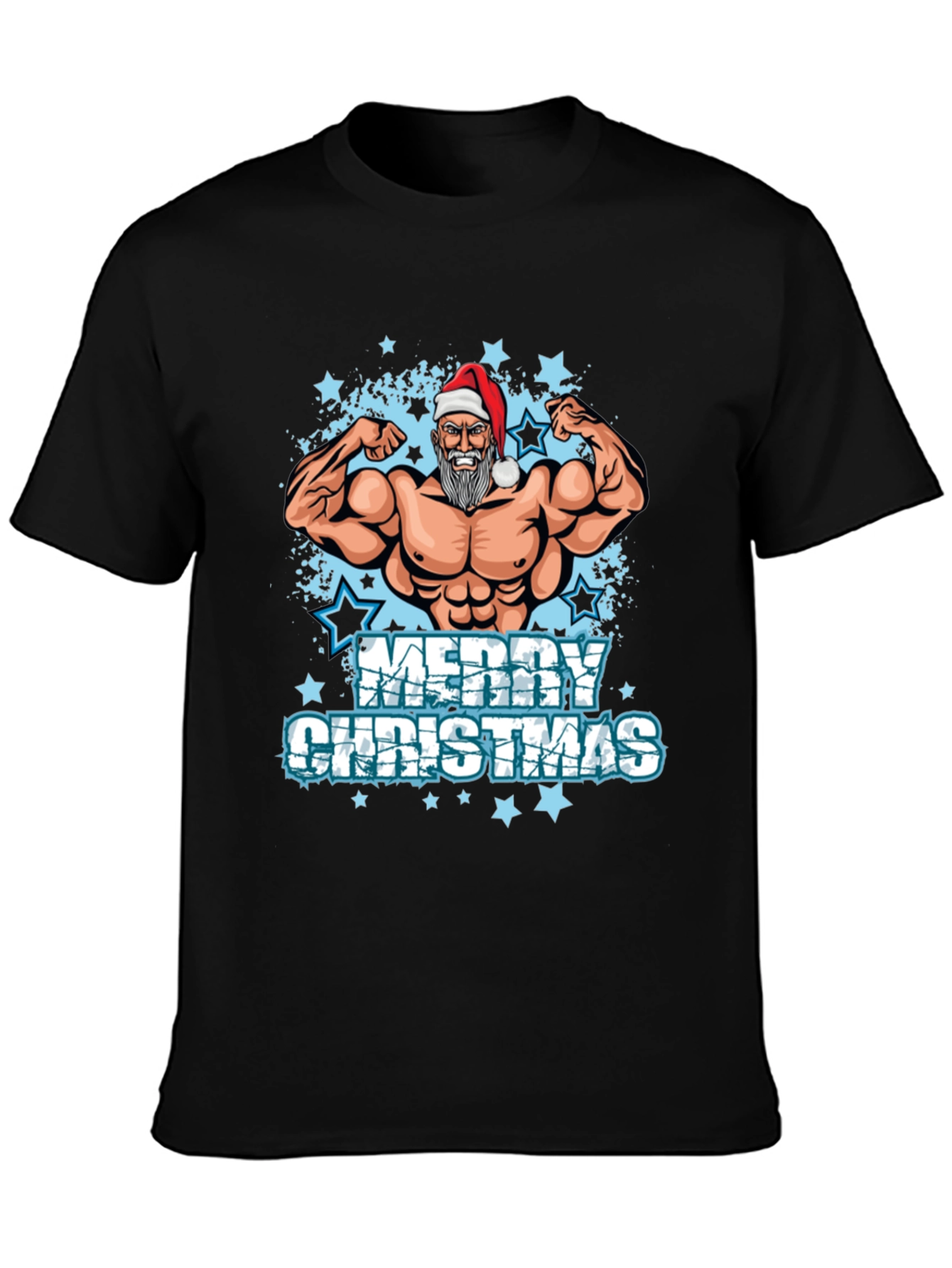 Muscle Santa Merry Christmas T-Shirt - 3