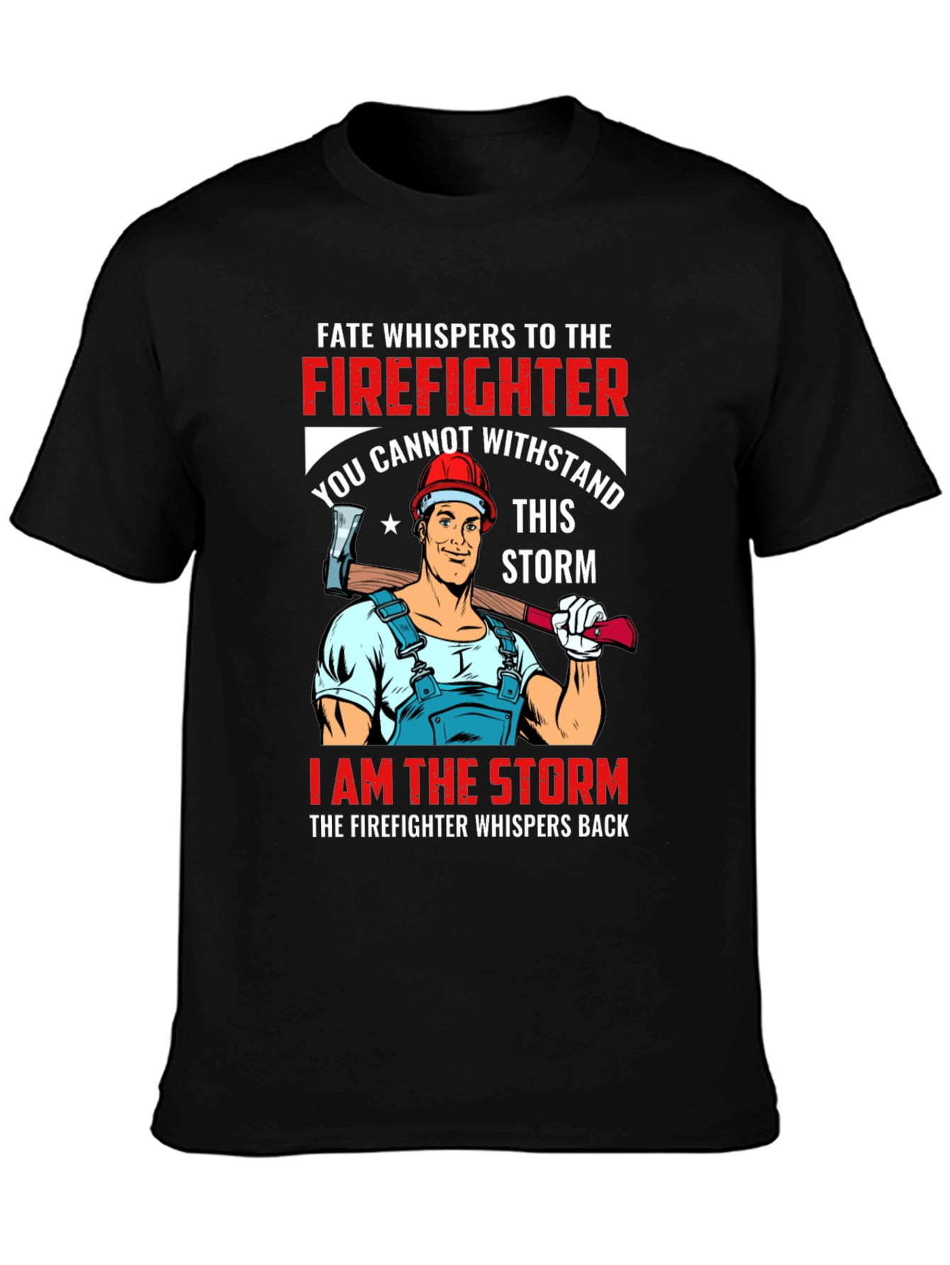 Black Firefighter Storm Graphic T-Shirt view 3