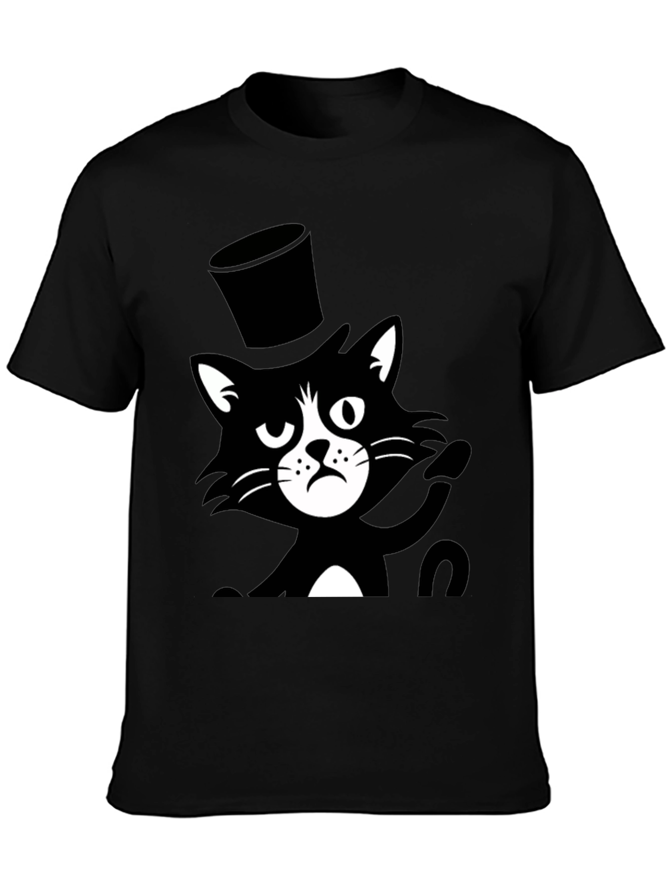 Black Top Hat Cat T-Shirt - Unisex view 3