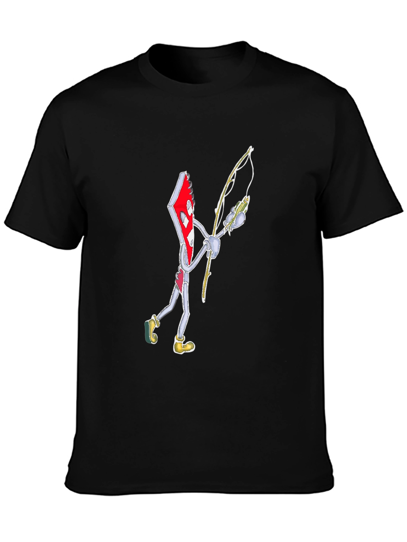 Black Ace of Diamonds Fishing Graphic Tee - Unique Cartoon Style view 3