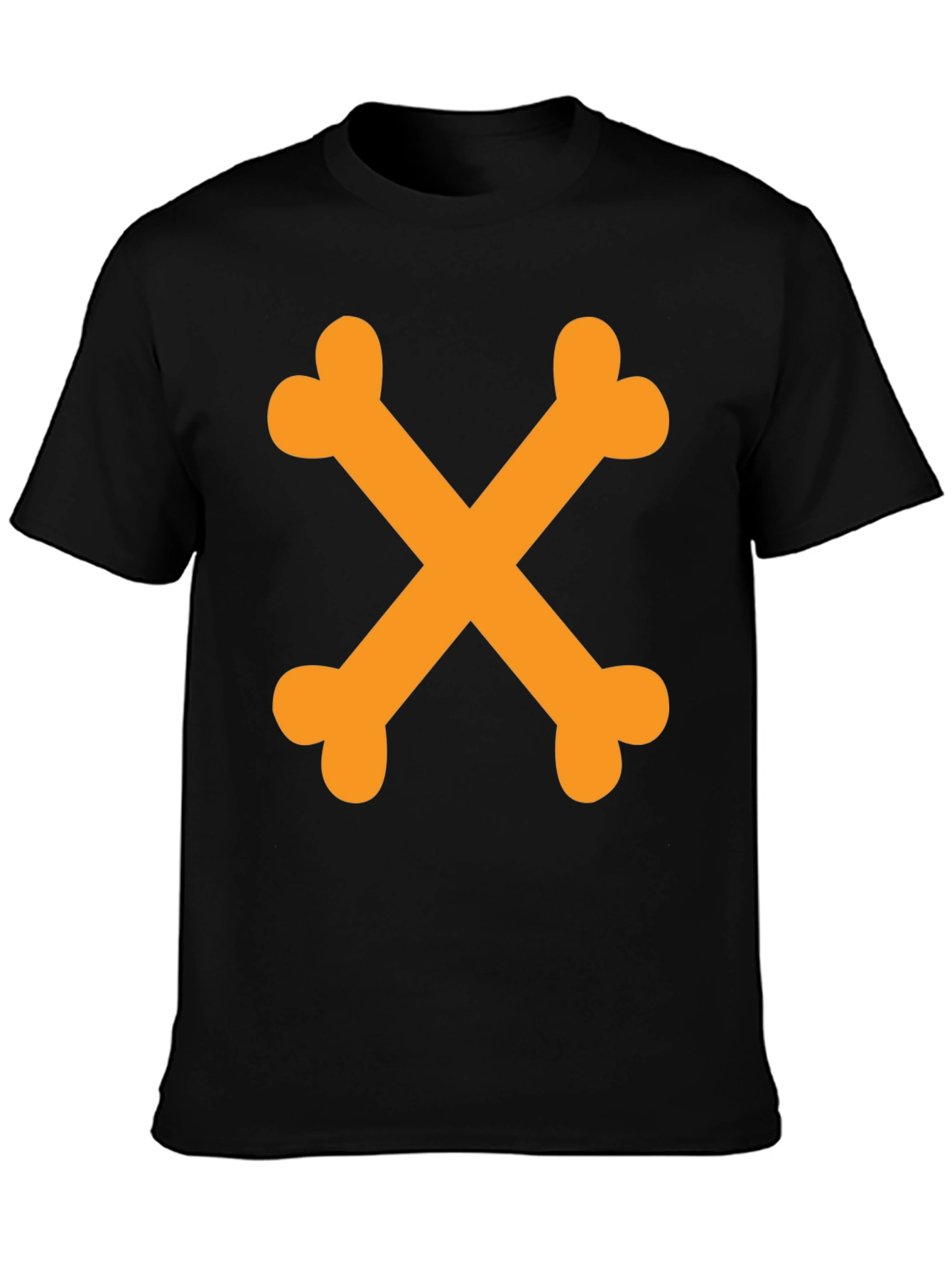 Black Crossbones Graphic Tee - Black Cotton Casual view 3
