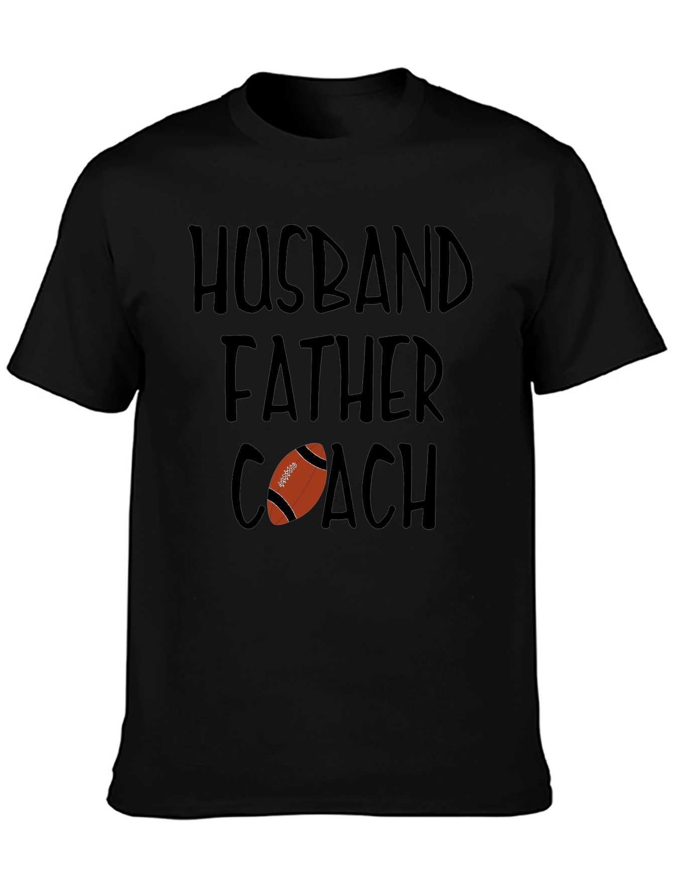 Black Husband Father Coach Graphic T-Shirt view 3