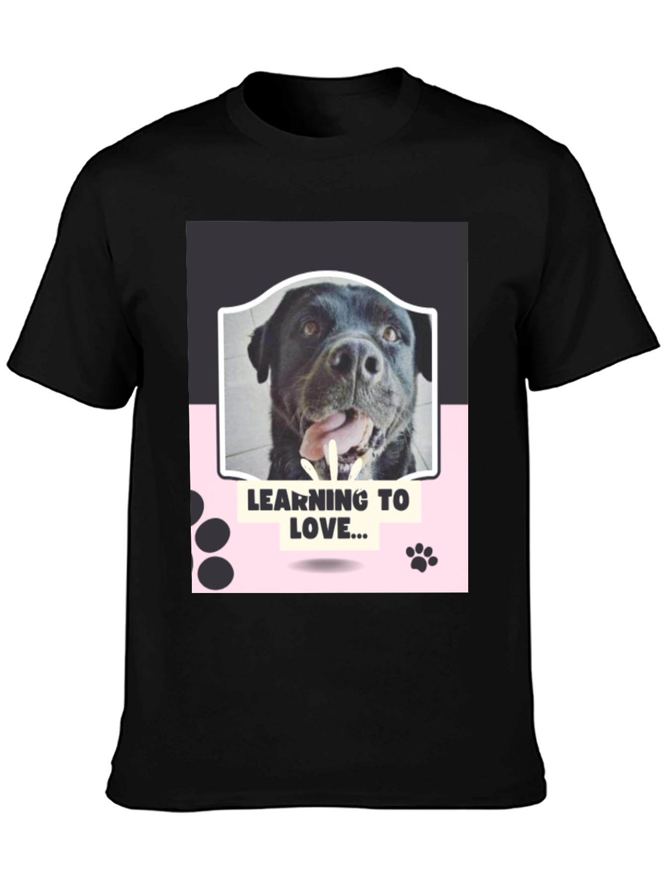 Black Learning to Love Dog Graphic Tee view 3