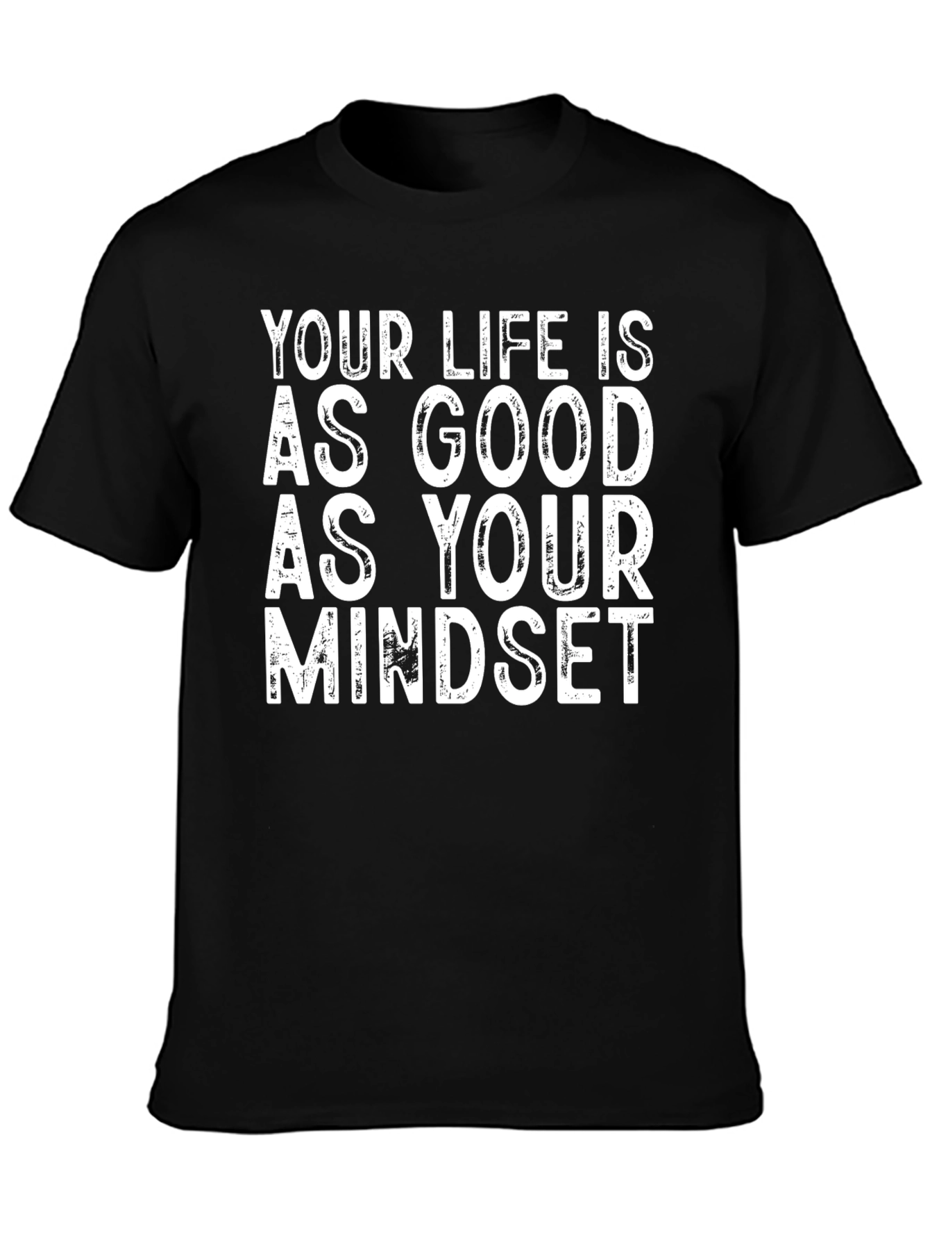 Black Inspirational Mindset Graphic Tee - Black view 3