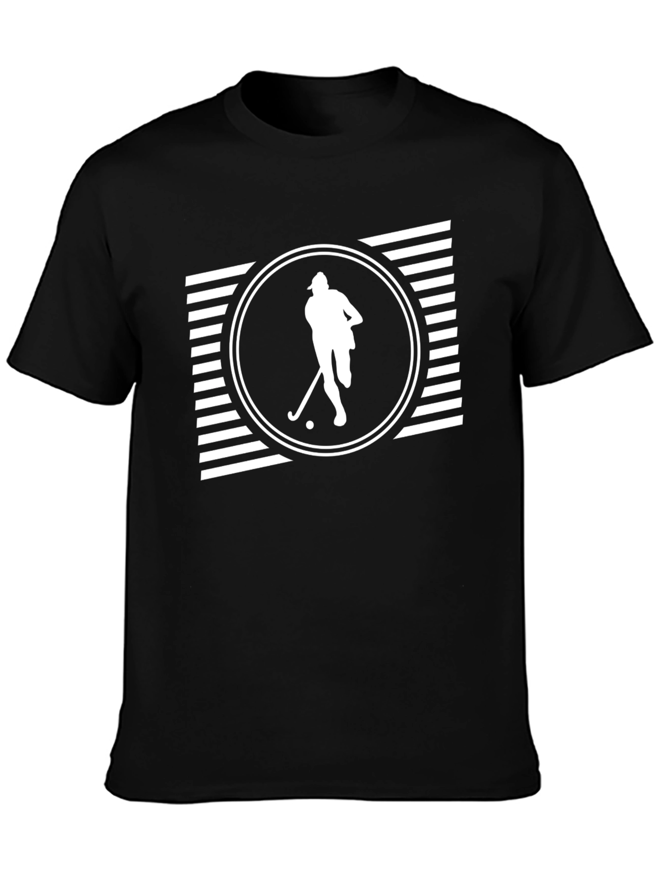 Black Hockey Player Graphic Tee - Black Cotton Blend view 3
