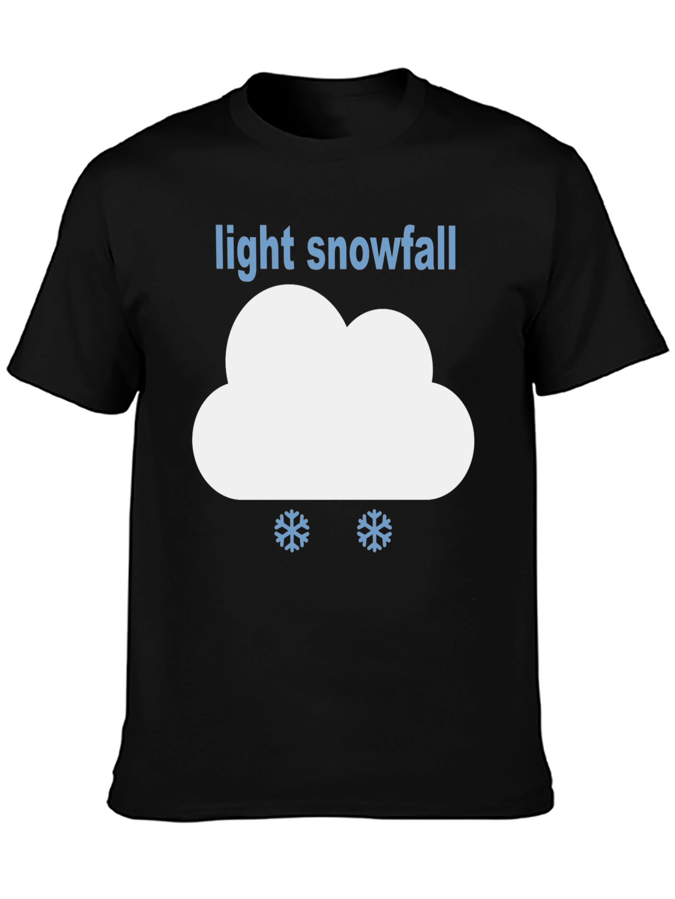 Black Light Snowfall Graphic Tee - Weather Humor T-Shirt view 3