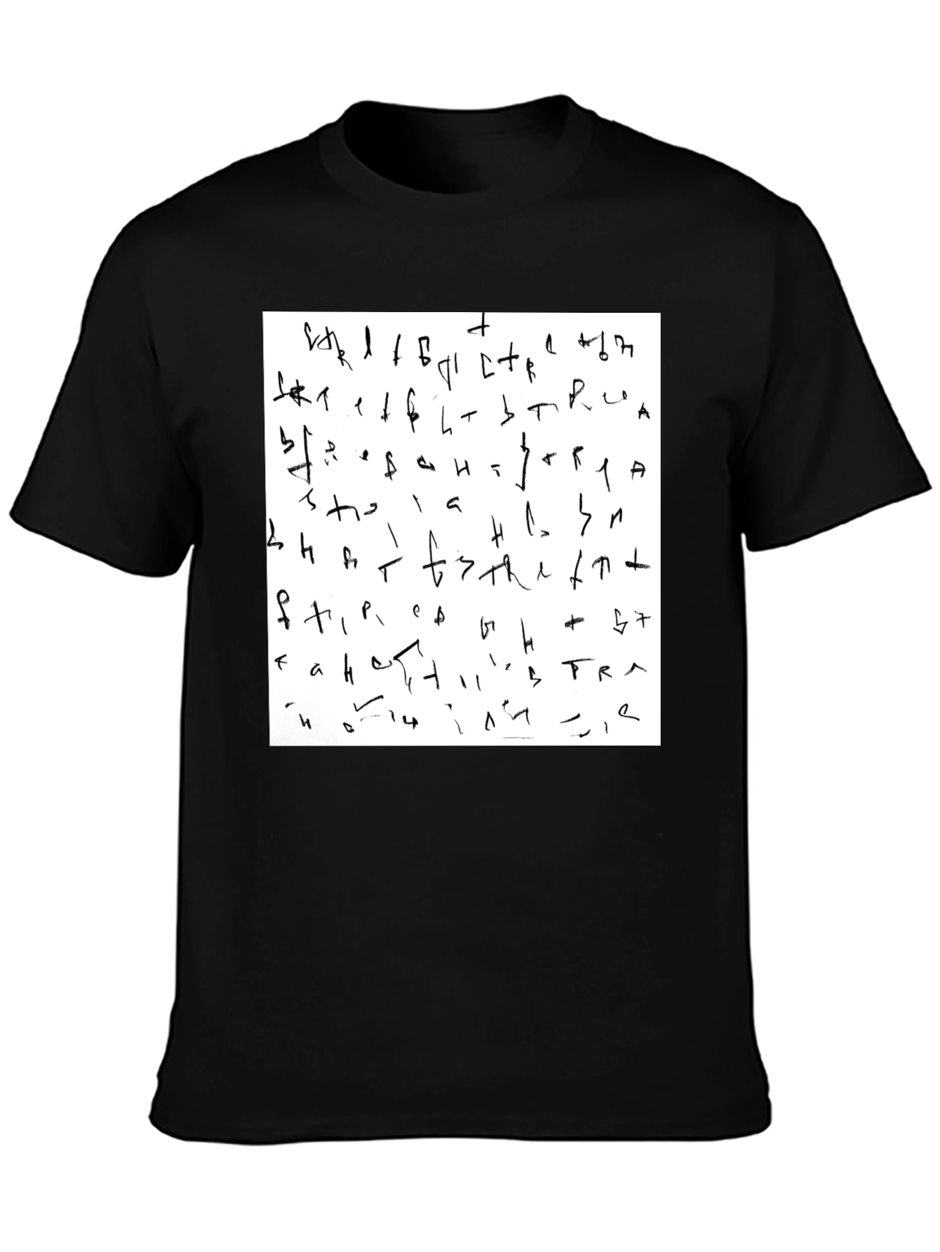 Black Abstract Graphic Print Black T-Shirt view 3