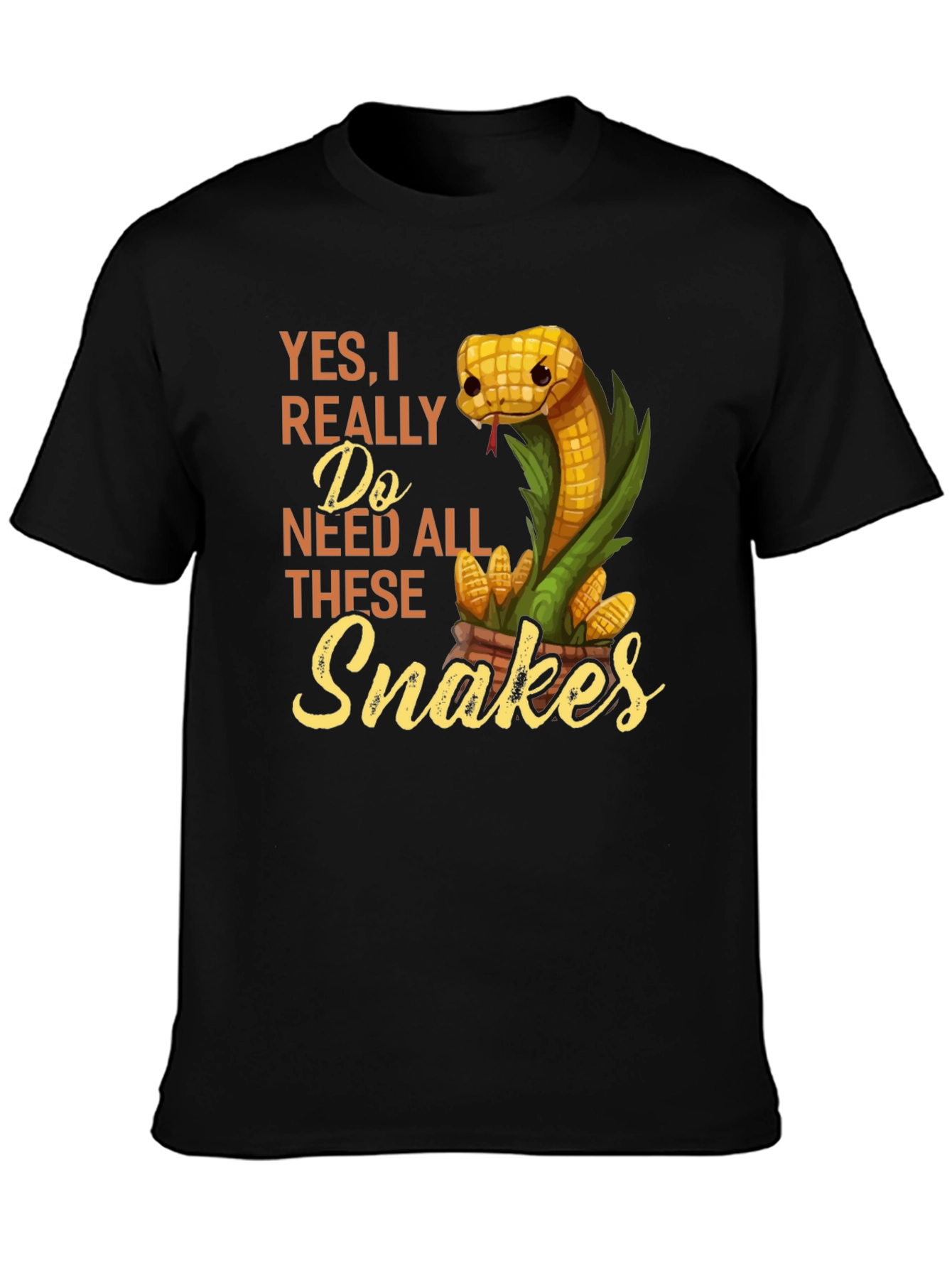 Black Funny Snake Lover T-Shirt view 3