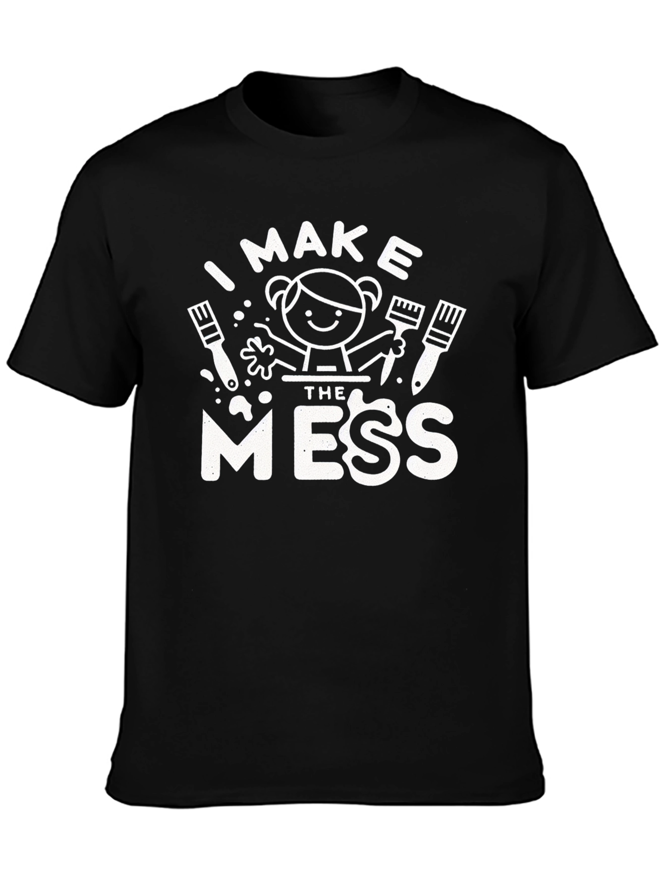 Black I Make the Mess T-Shirt - Funny Painter Kid Tee view 3