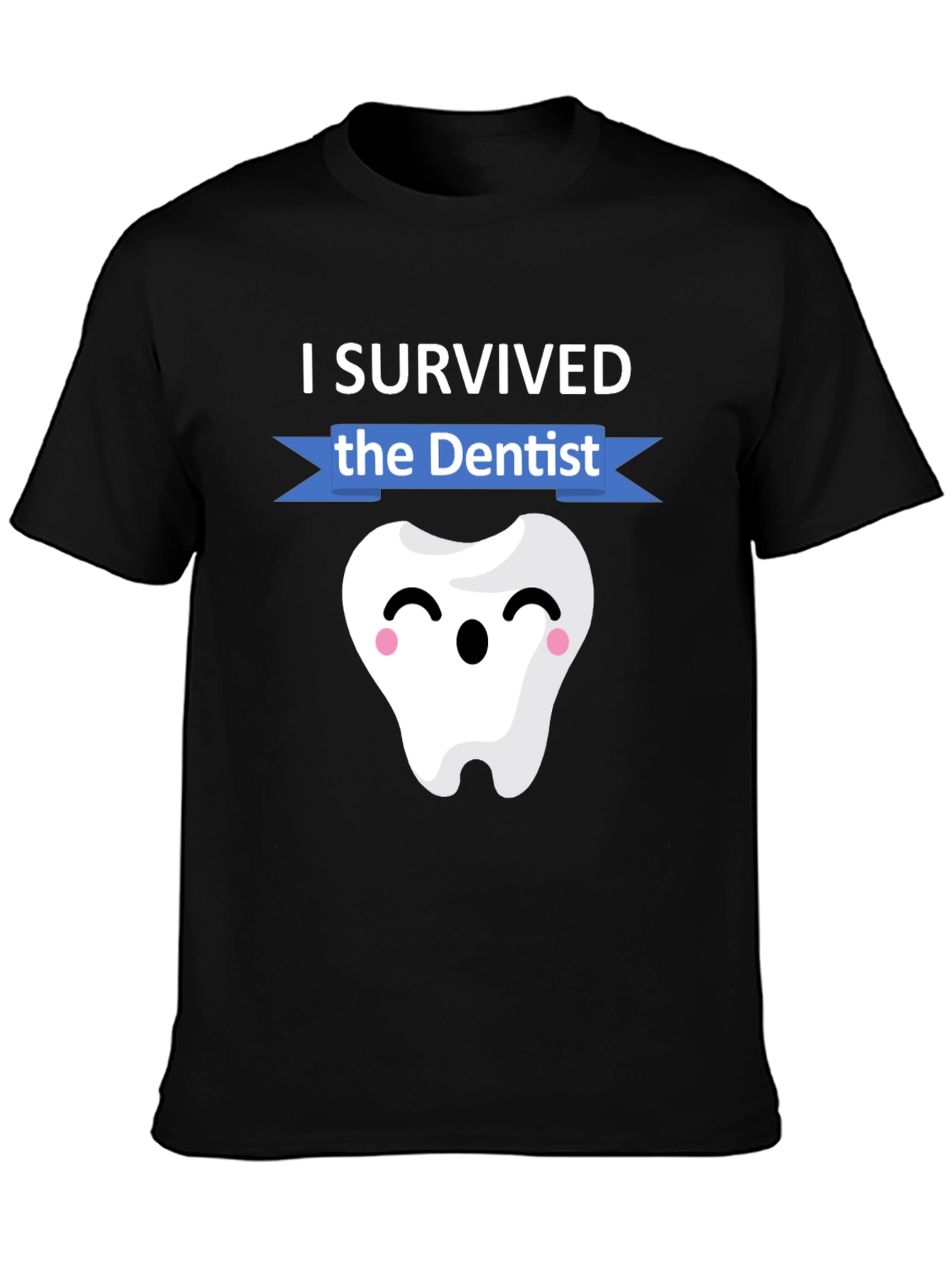 Black I Survived the Dentist T-Shirt Funny Dental Hygienist Tee view 3
